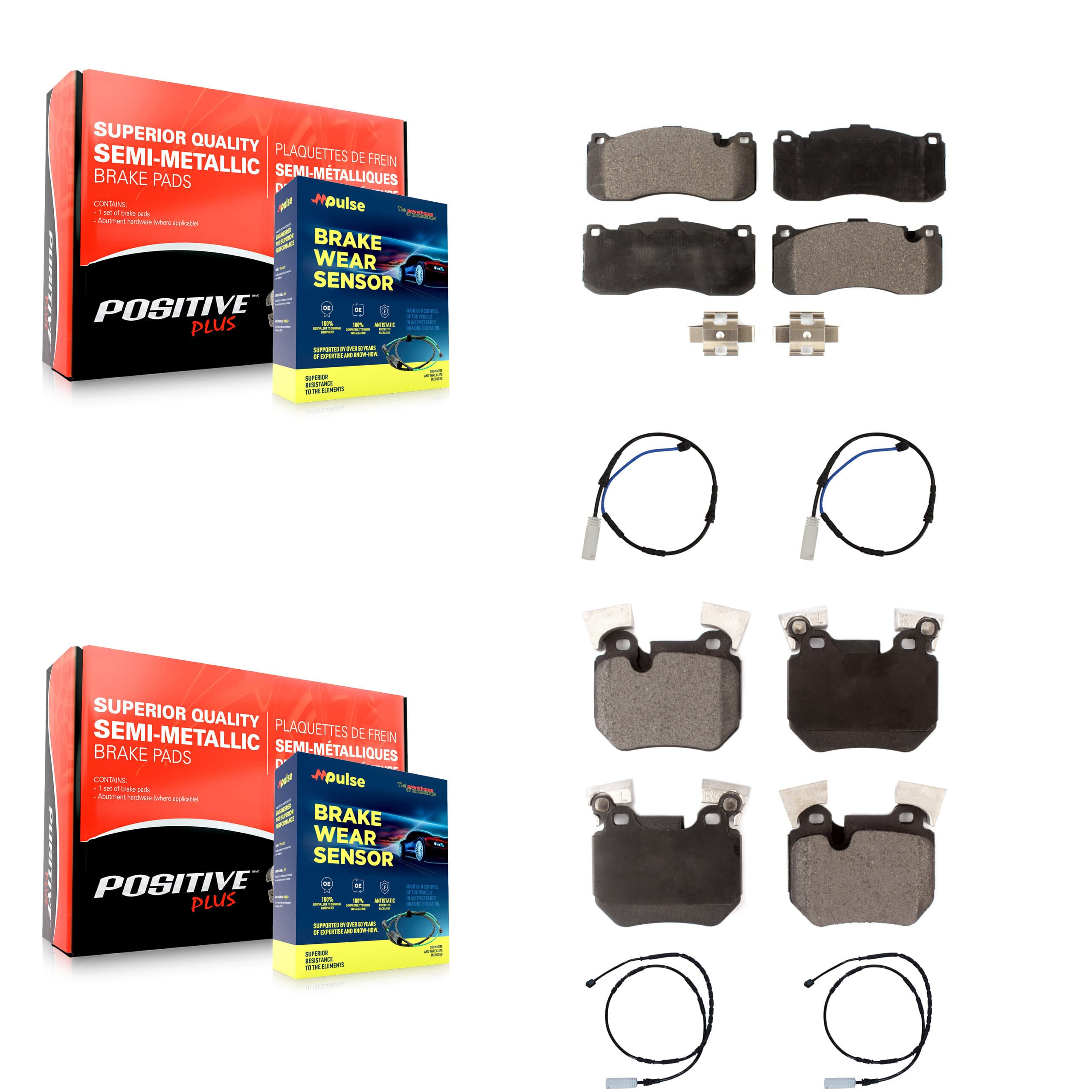 Positive Plus - KPW-100377 - Front and Rear Disc Brake Pad Kits image 1