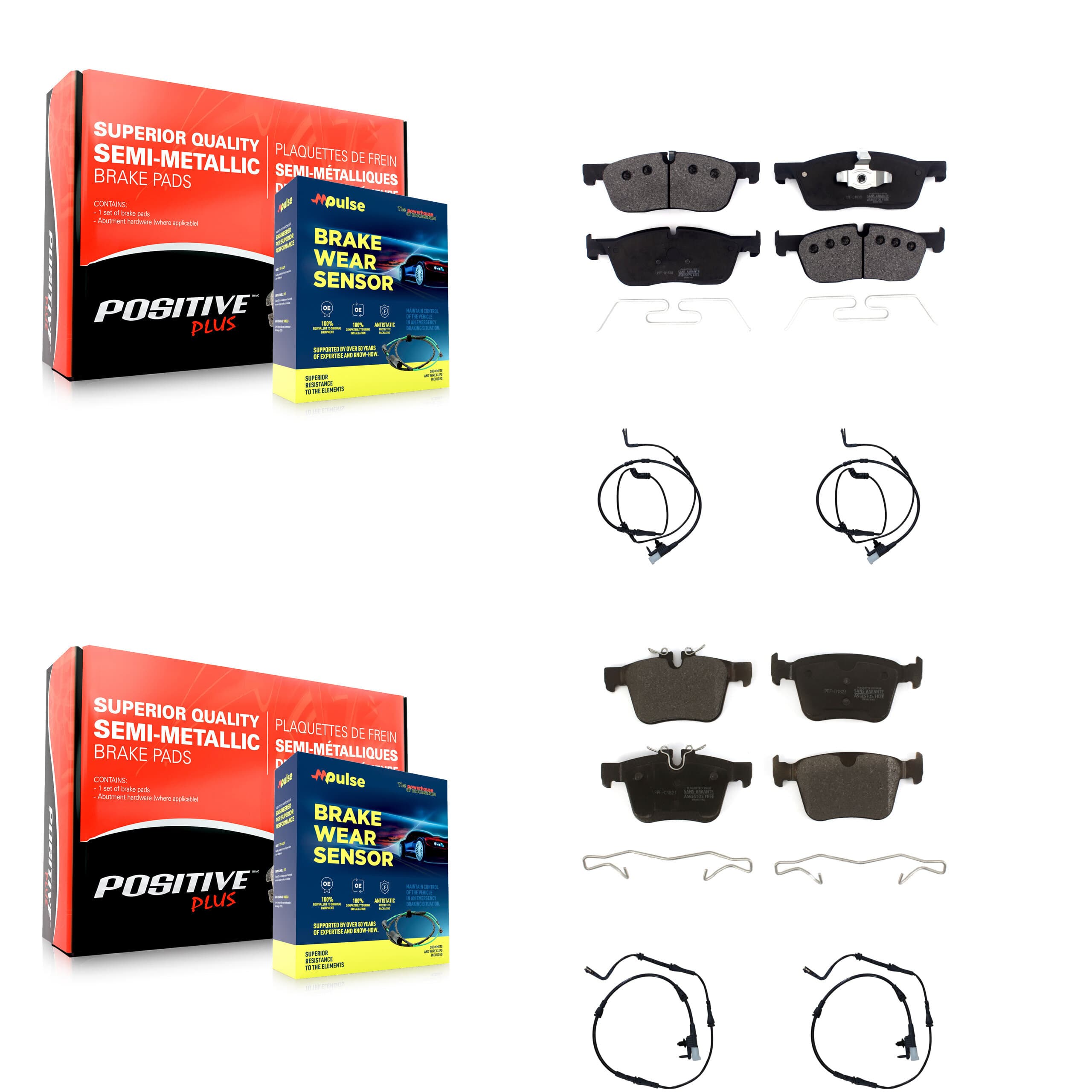 Positive Plus - KPW-100382 - Front and Rear Disc Brake Pad Kits image 1