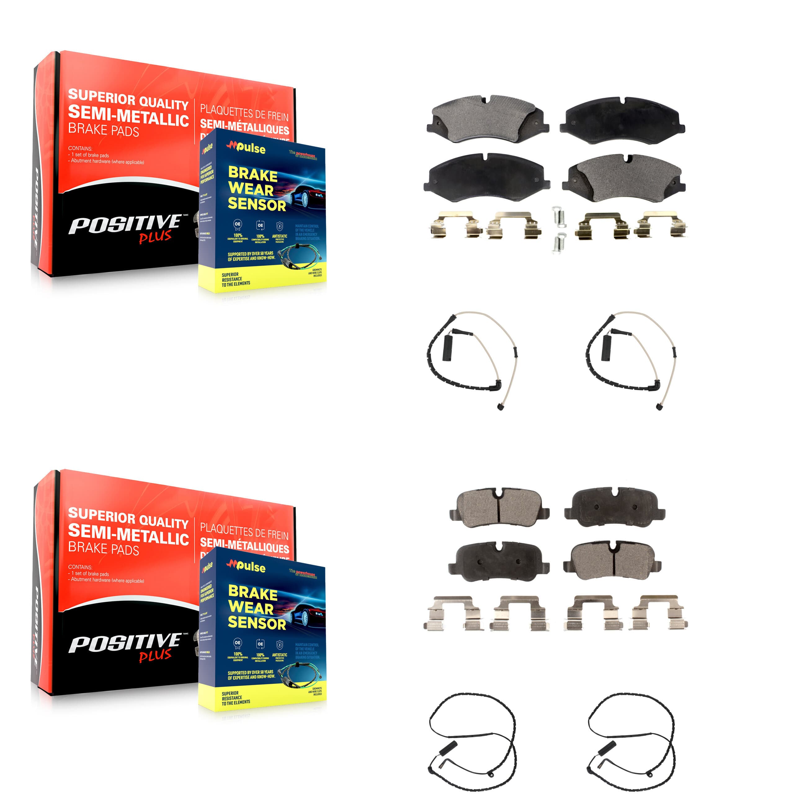 Positive Plus - KPW-100389 - Front and Rear Disc Brake Pad Kits image 1
