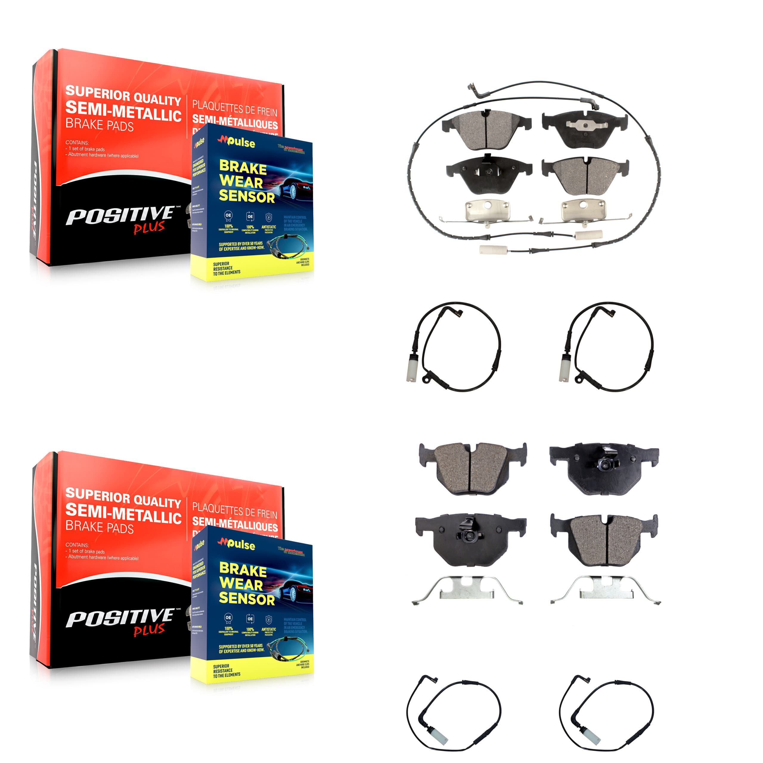 Positive Plus - KPW-100415 - Front and Rear Disc Brake Pad Kits image 1