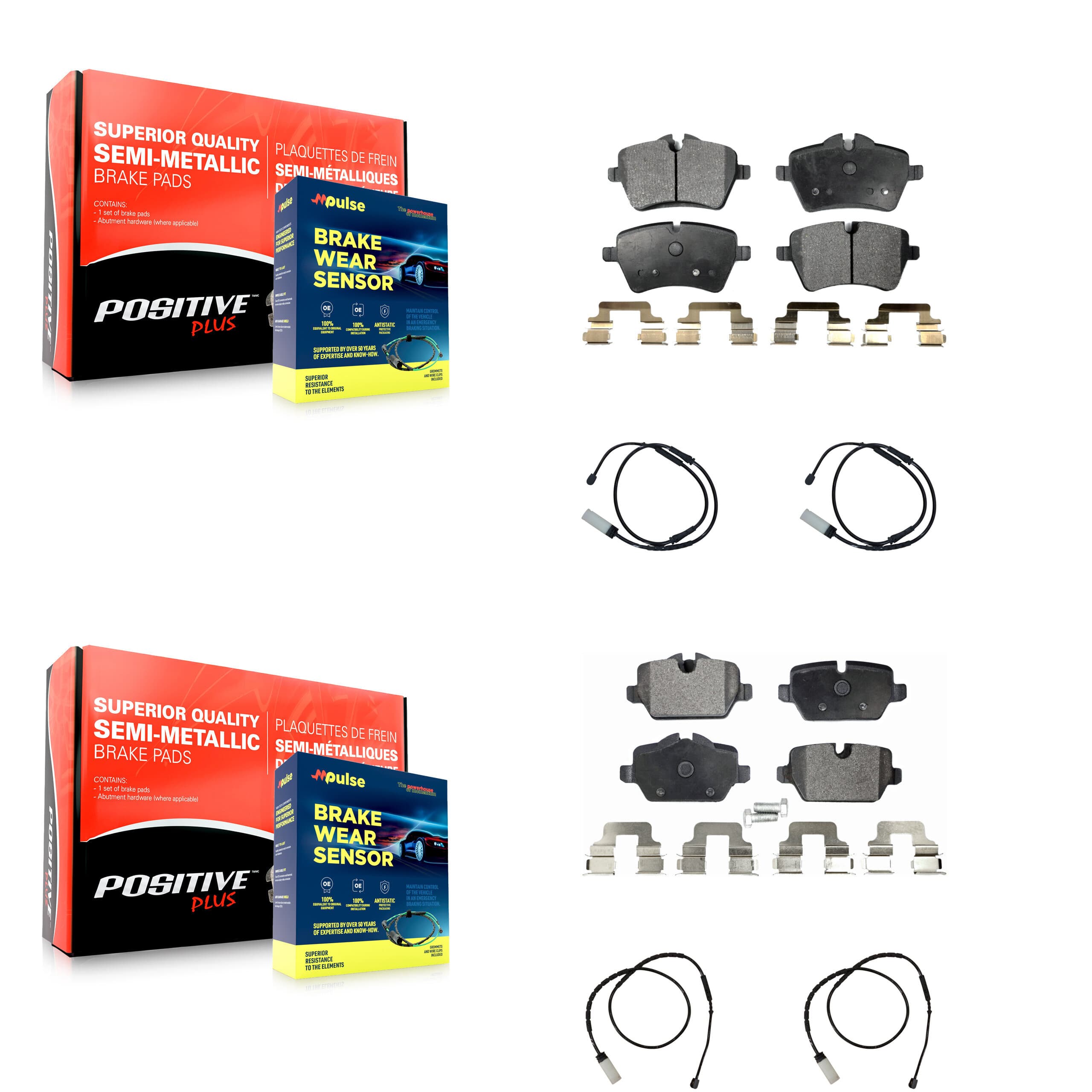 Positive Plus - KPW-100419 - Front and Rear Disc Brake Pad Kits image 1
