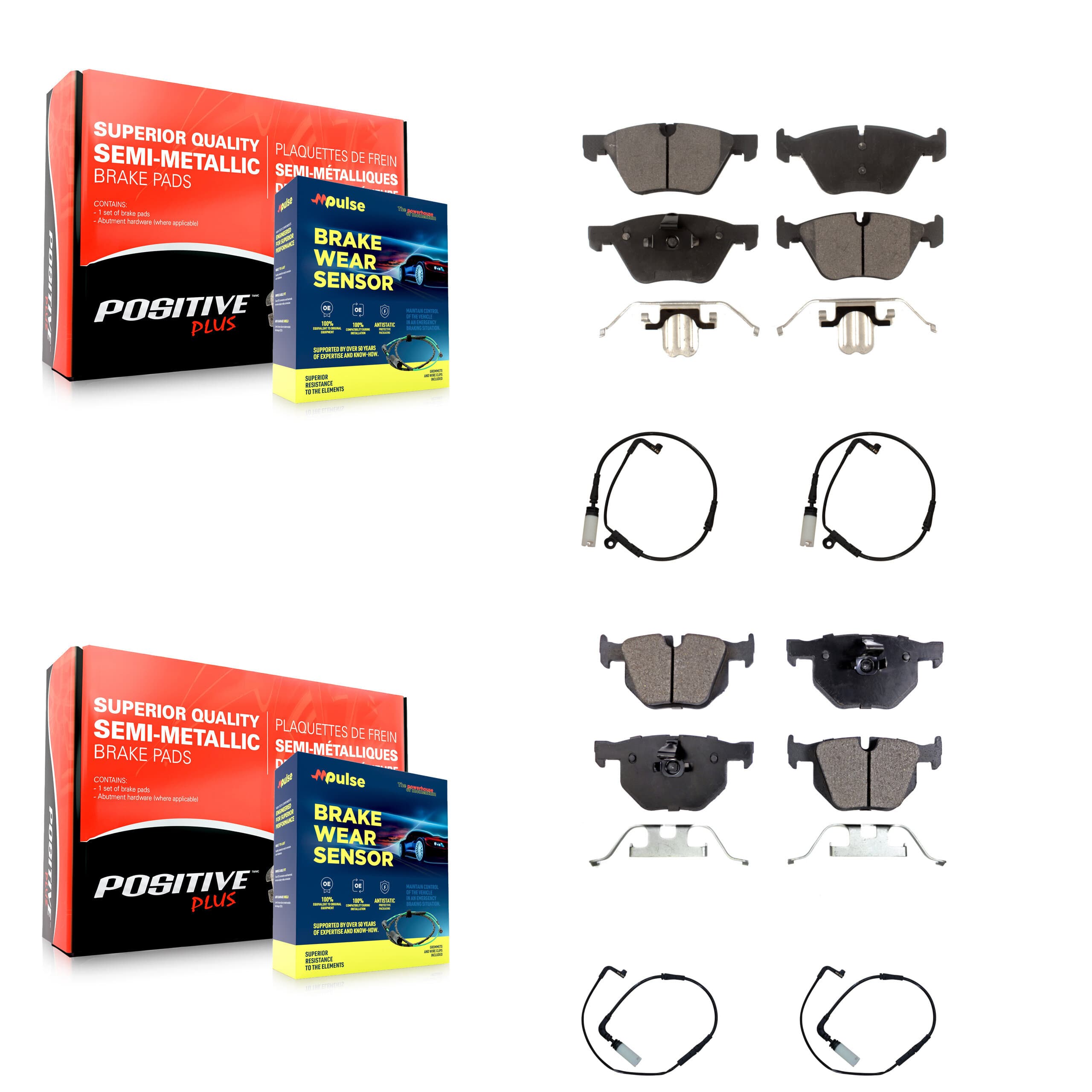 Positive Plus - KPW-100430 - Front and Rear Disc Brake Pad Kits image 1