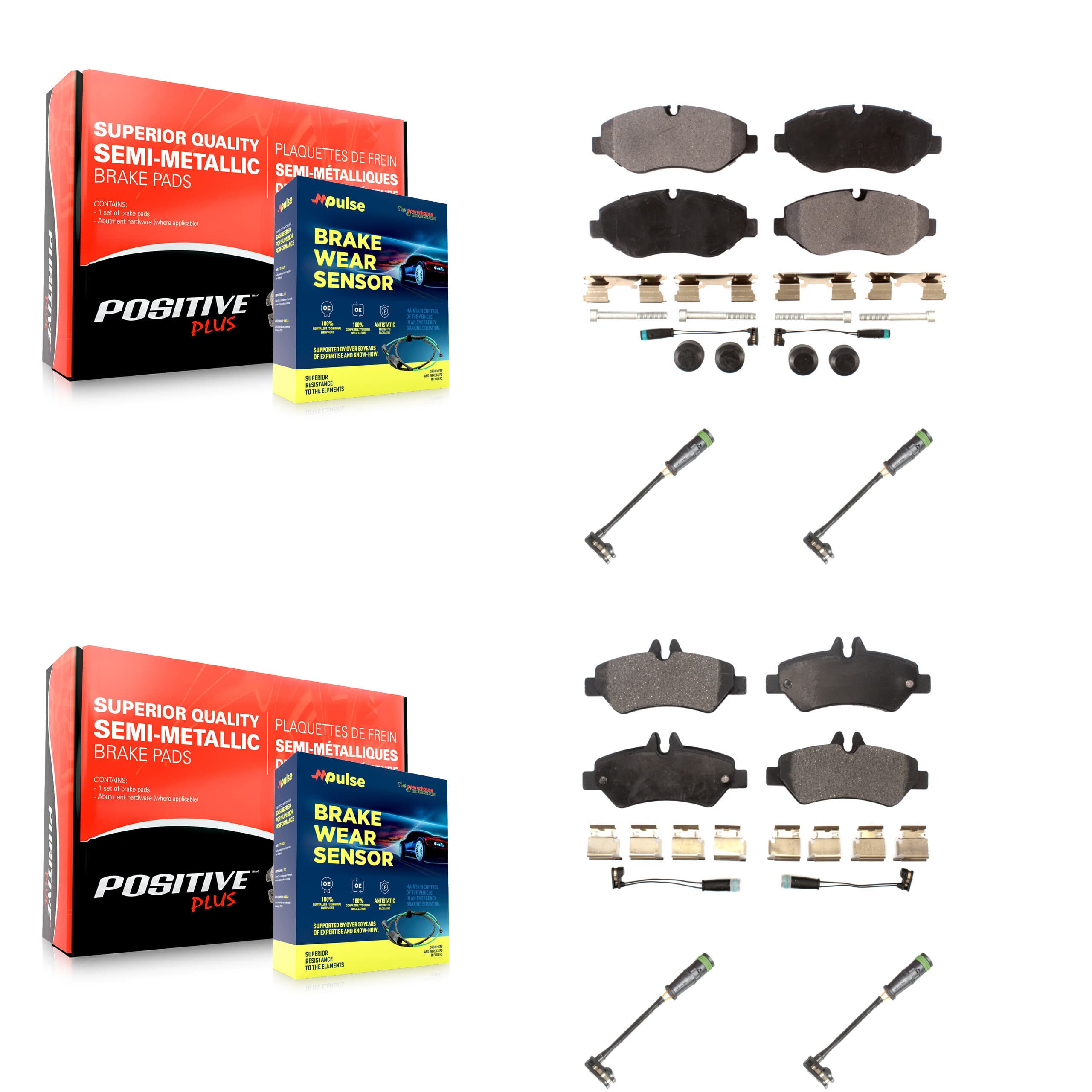 Positive Plus - KPW-101269 - Front and Rear Disc Brake Pad Kits image 1