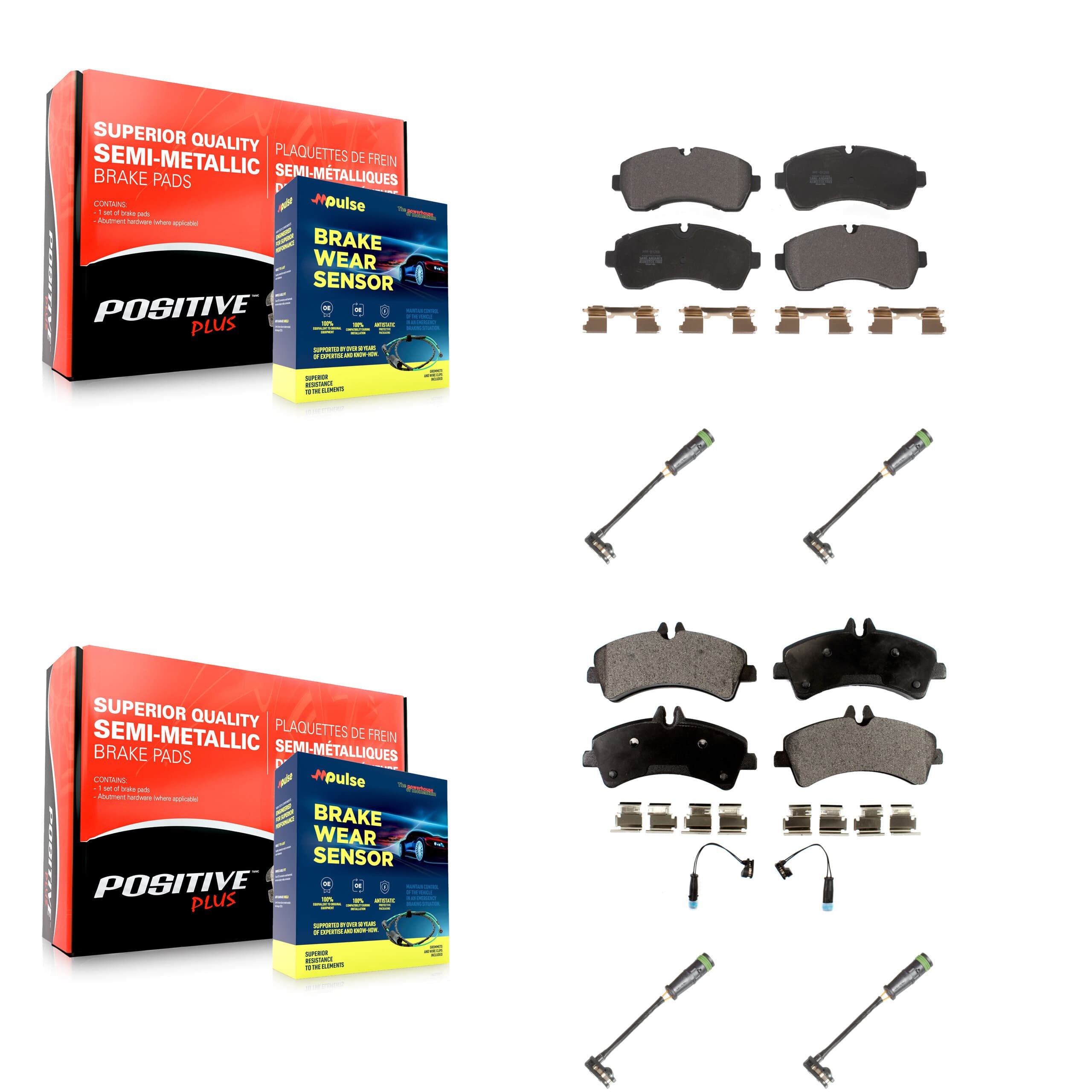 Positive Plus - KPW-101270 - Front and Rear Disc Brake Pad Kits image 1