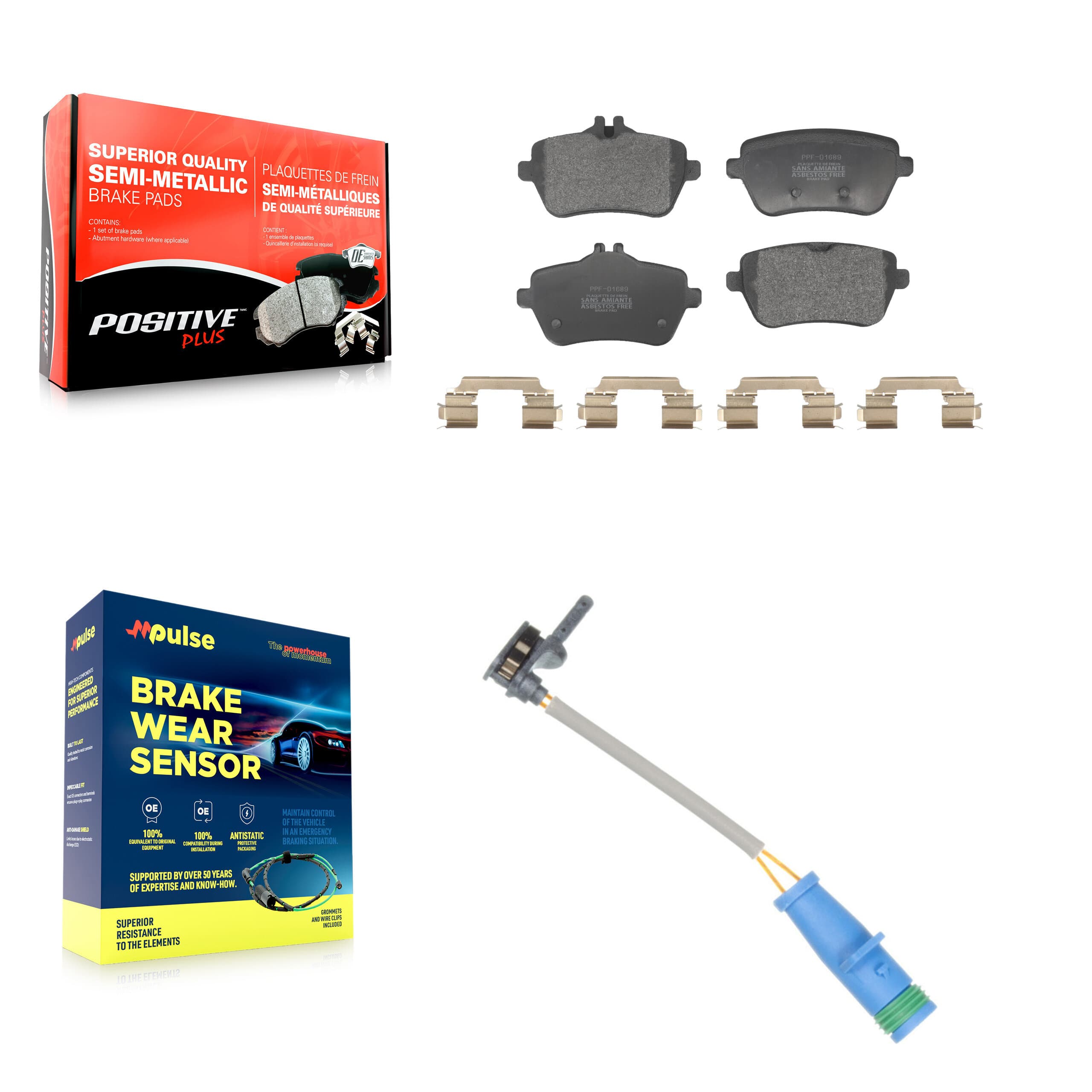 Positive Plus - KPW-101425 - Rear Disc Brake Pad Kits image 1