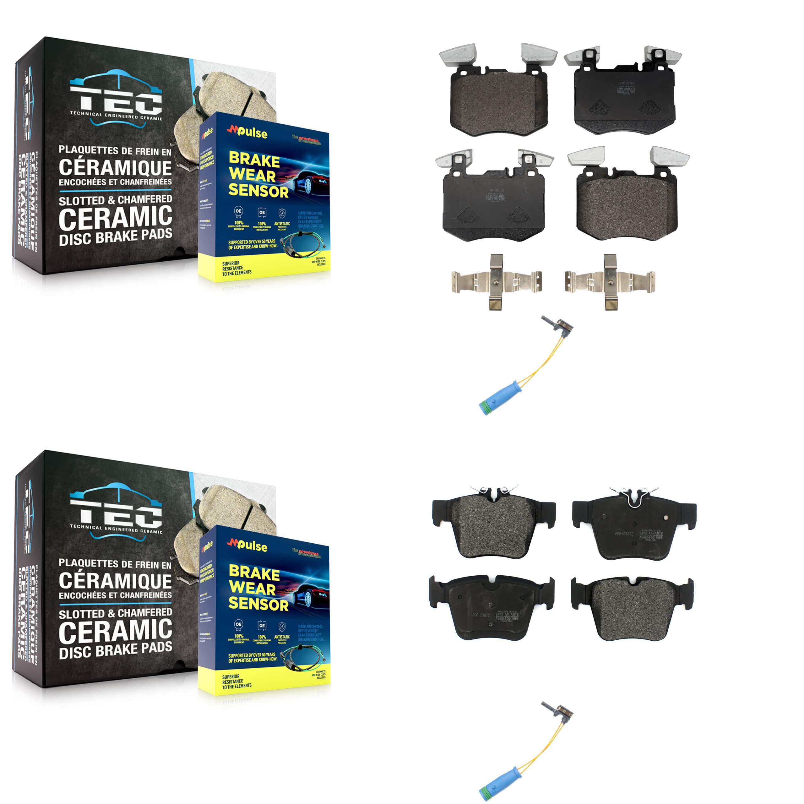 Positive Plus - KPW-101446 - Front and Rear Disc Brake Pad Kits image 1