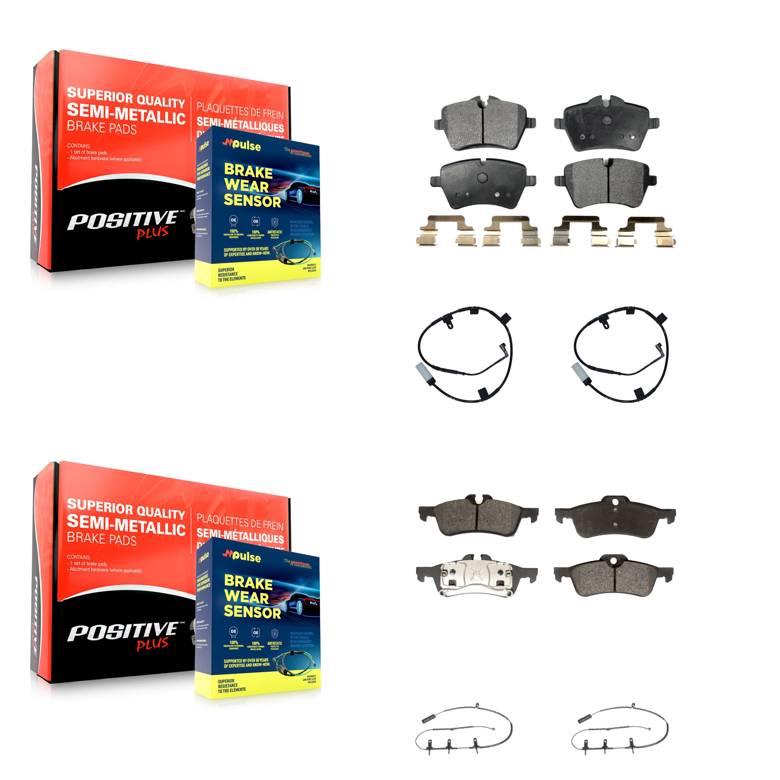 Positive Plus - KPW-101483 - Front and Rear Disc Brake Pad Kits image 1
