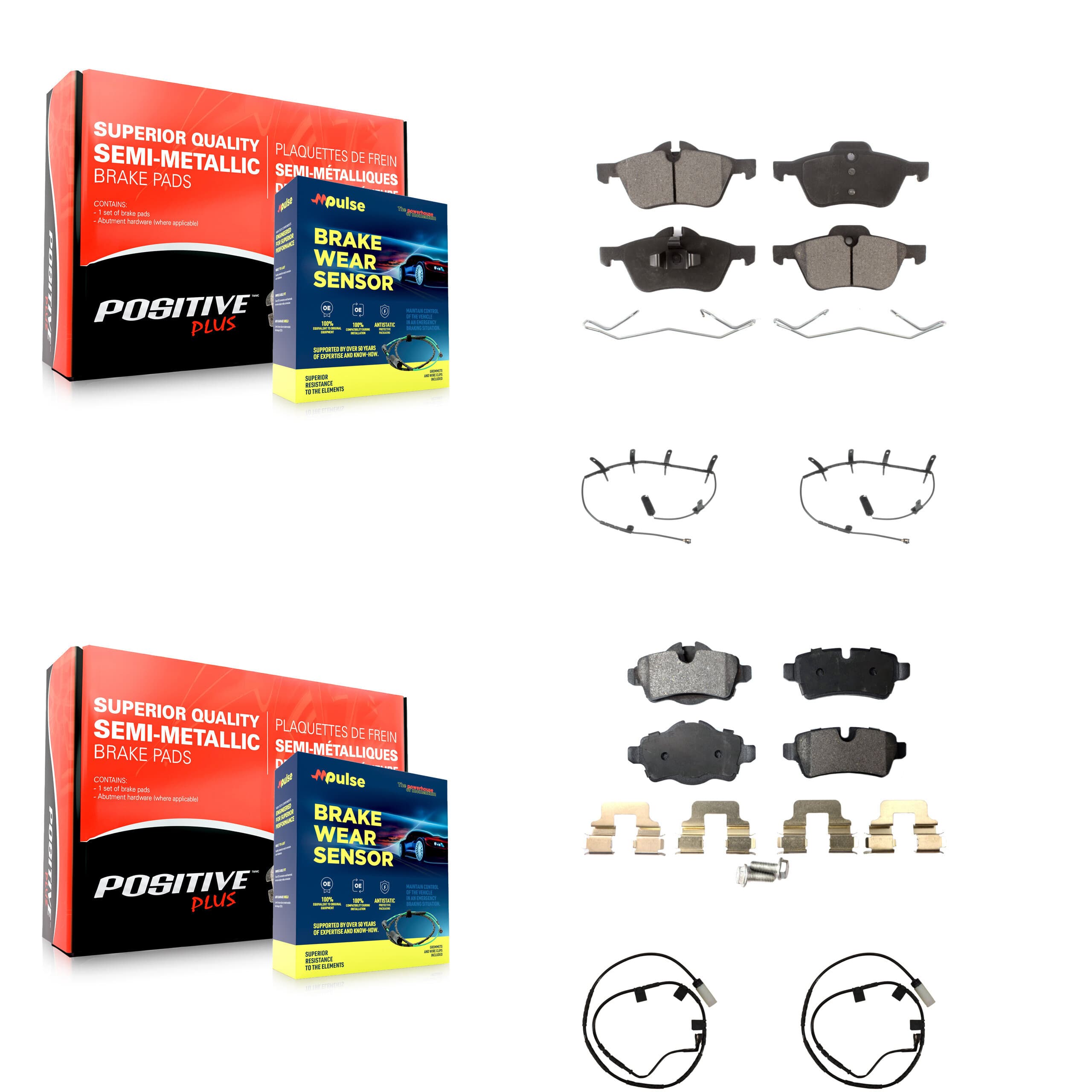 Positive Plus - KPW-101485 - Front and Rear Disc Brake Pad Kits image 1