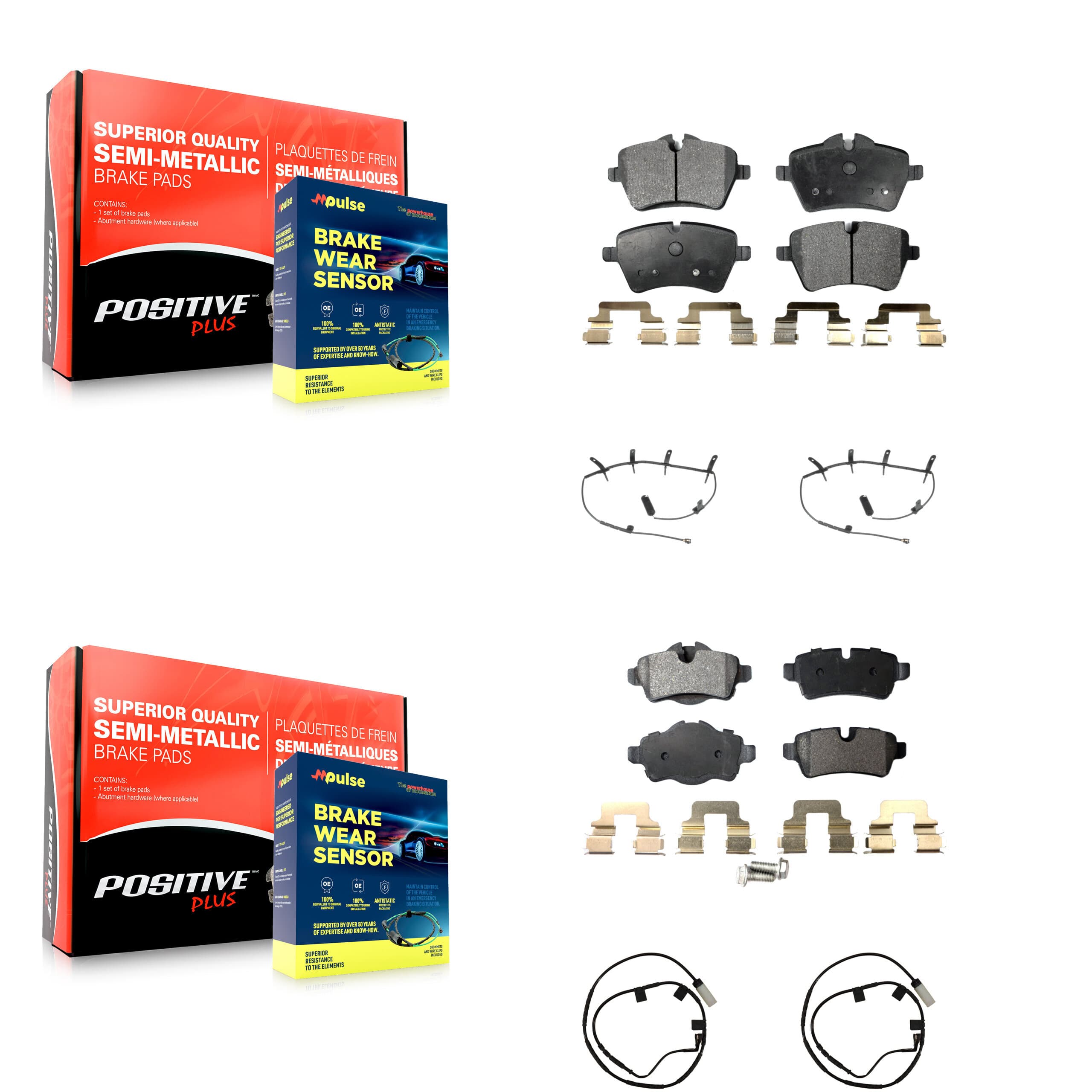Positive Plus - KPW-101486 - Front and Rear Disc Brake Pad Kits image 1