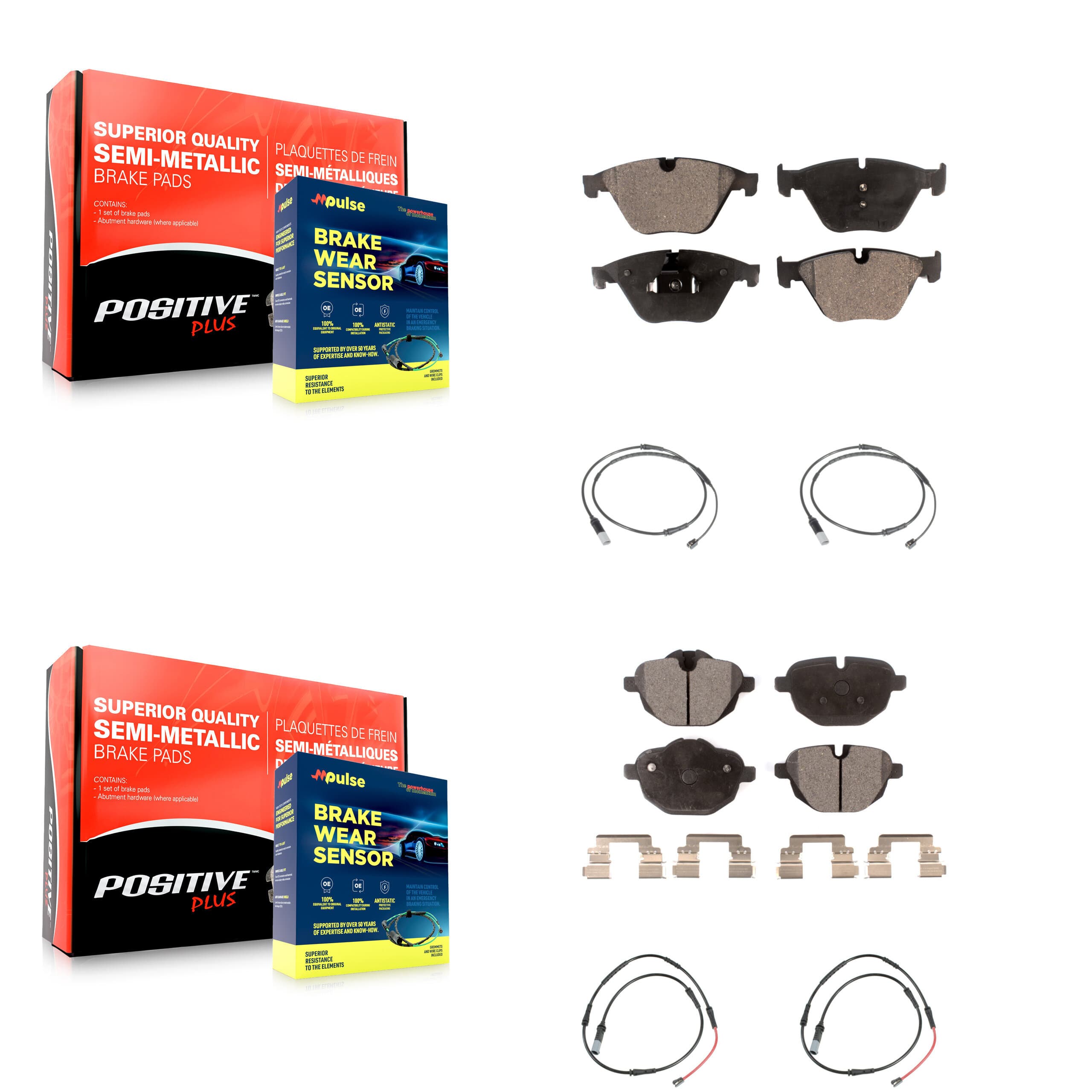 Positive Plus - KPW-101494 - Front and Rear Disc Brake Pad Kits image 1