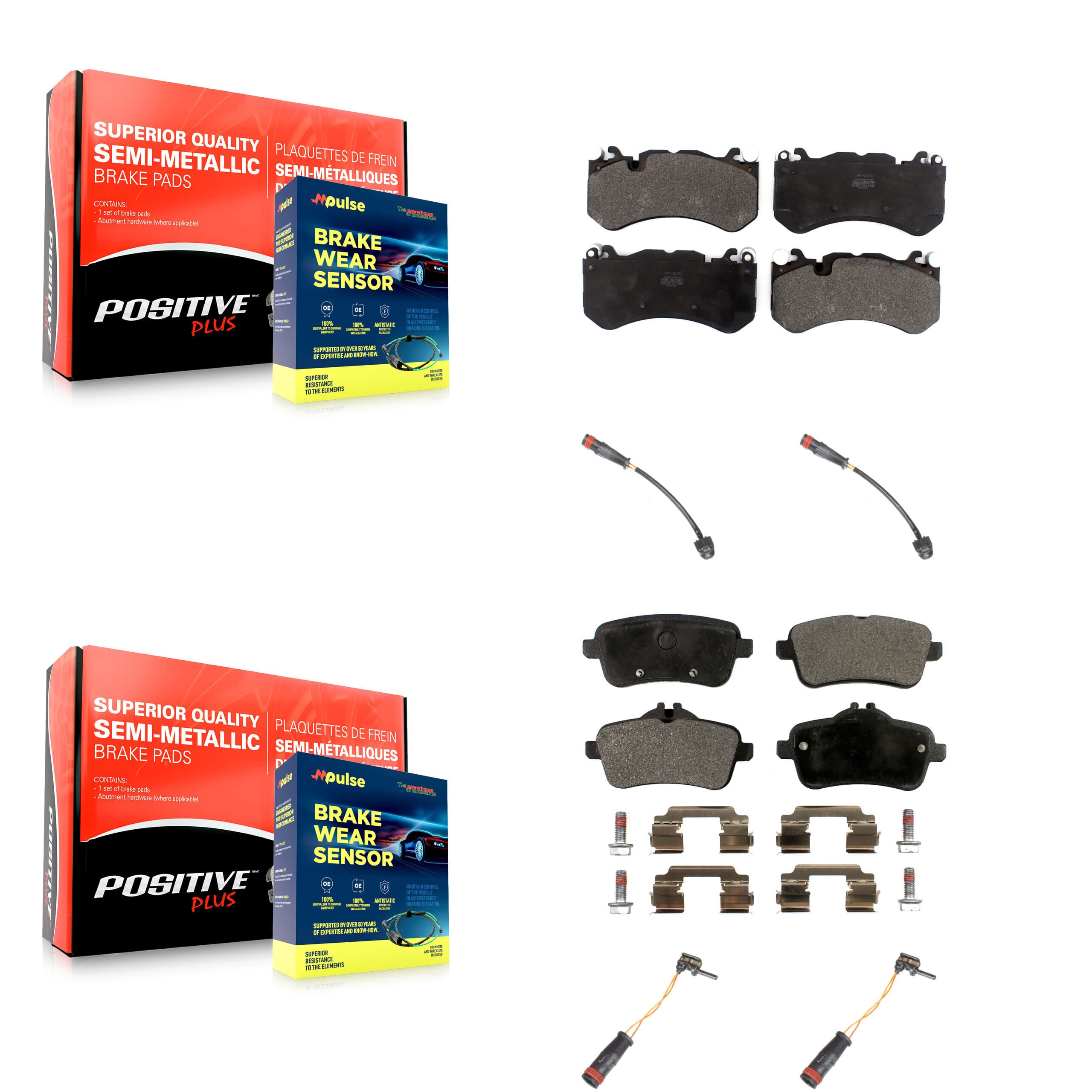 Positive Plus - KPW-101500 - Front and Rear Disc Brake Pad Kits image 1