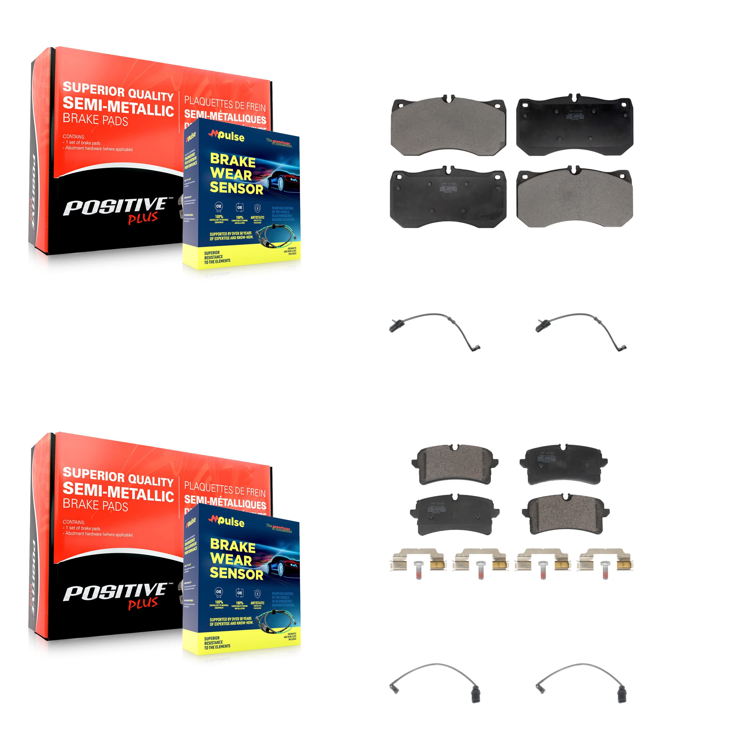 Positive Plus - KPW-101522 - Front and Rear Disc Brake Pad Kits image 1