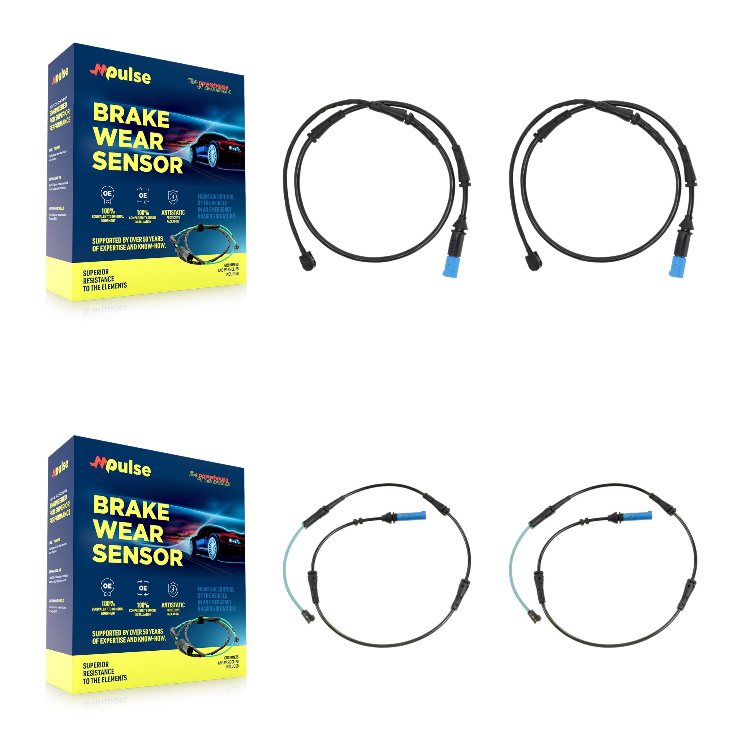 Mpulse - KSE-100138 - Front and Rear Disc Brake Pad Wear Sensor Kits image 1