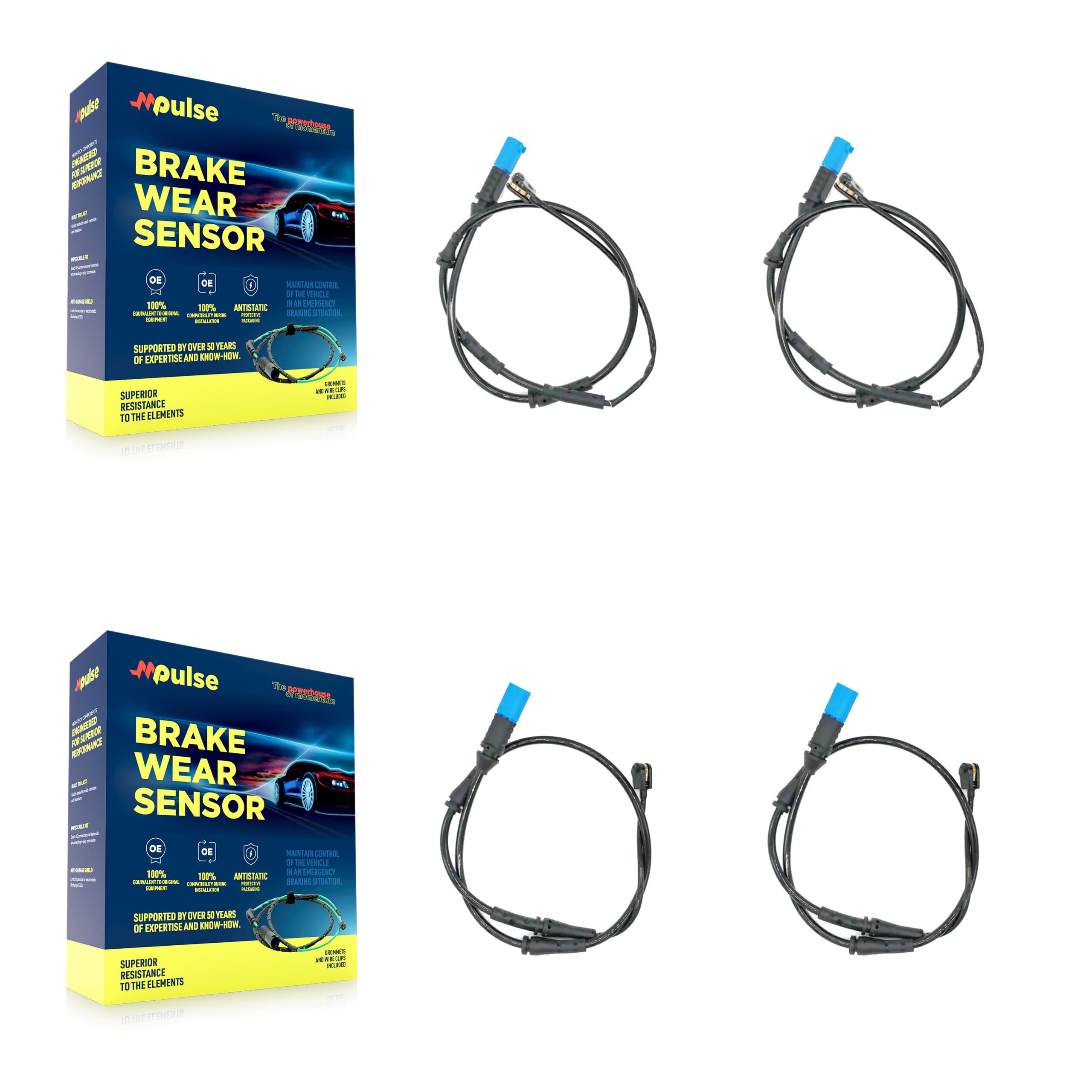 Mpulse - KSE-100141 - Front and Rear Disc Brake Pad Wear Sensor Kits image 1