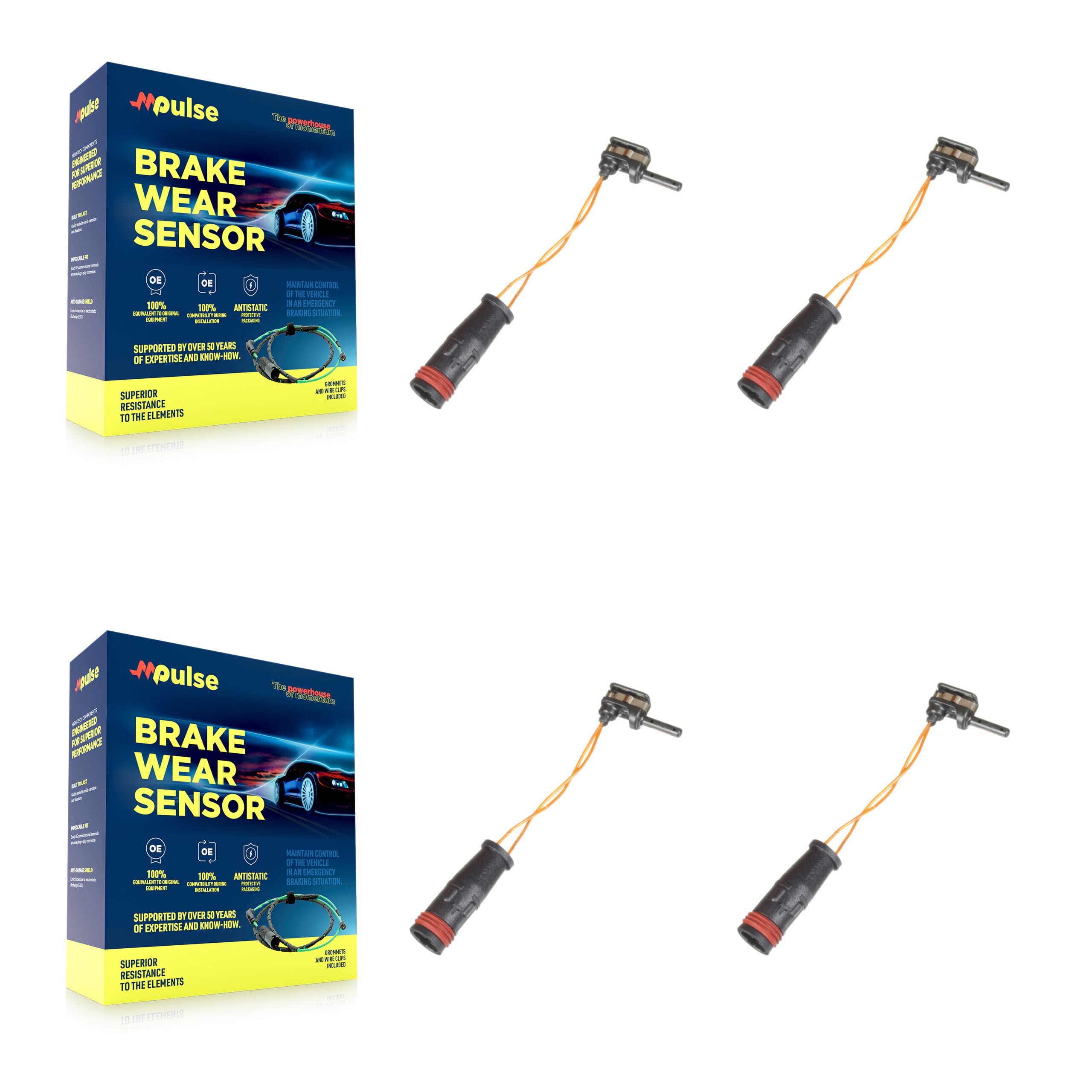 Mpulse - KSE-100174 - Front and Rear Disc Brake Pad Wear Sensor Kits image 1