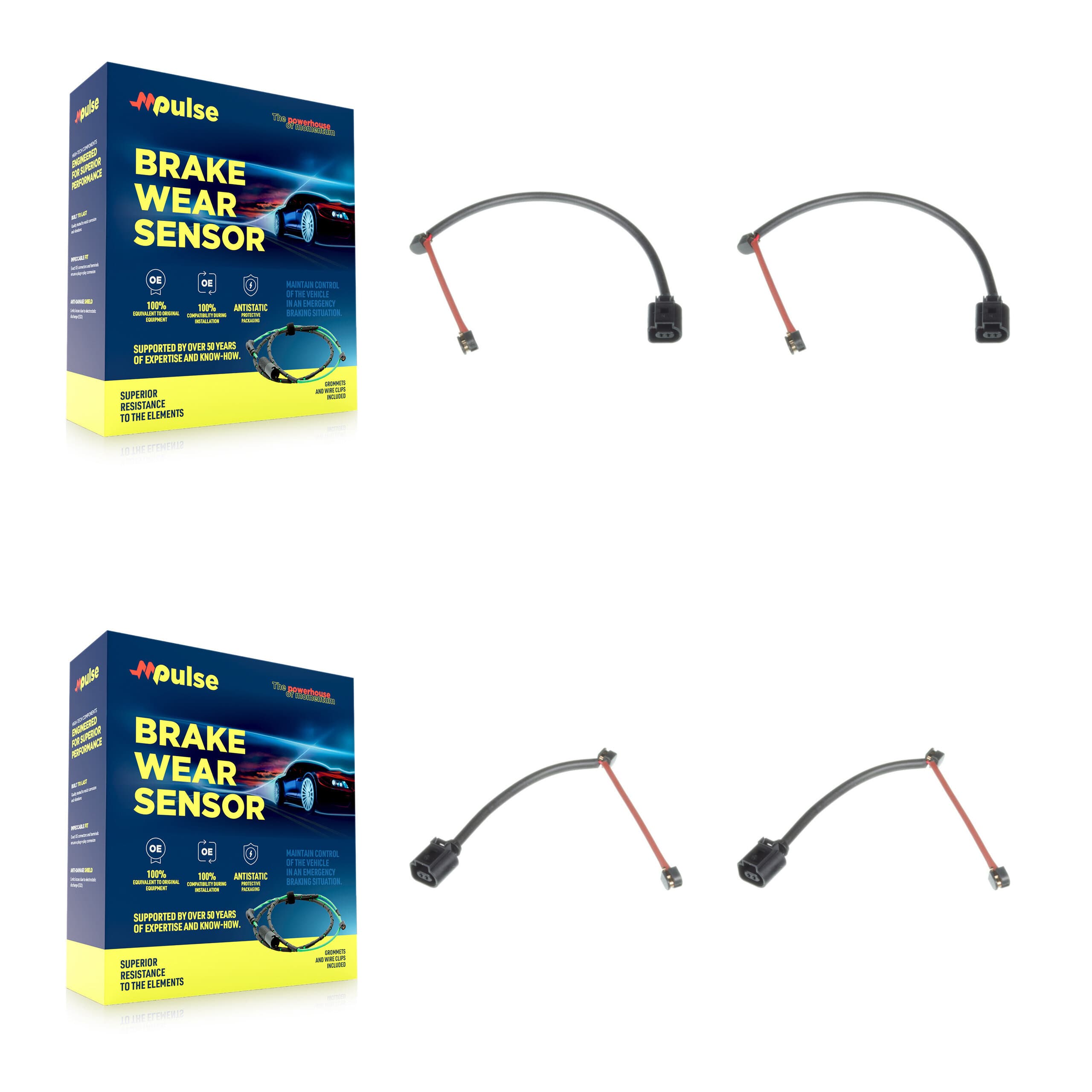Mpulse - KSE-100182 - Front and Rear Disc Brake Pad Wear Sensor Kits image 1