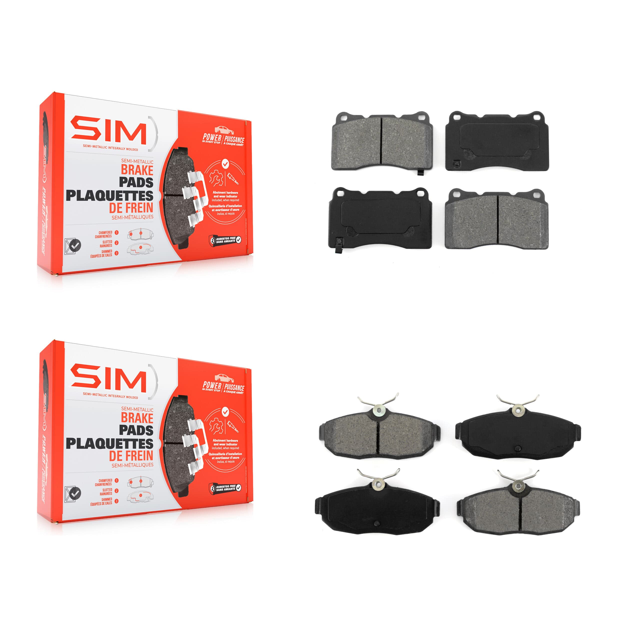 SIM - KSM-100003 - Front and Rear Disc Brake Pad Kits image 1