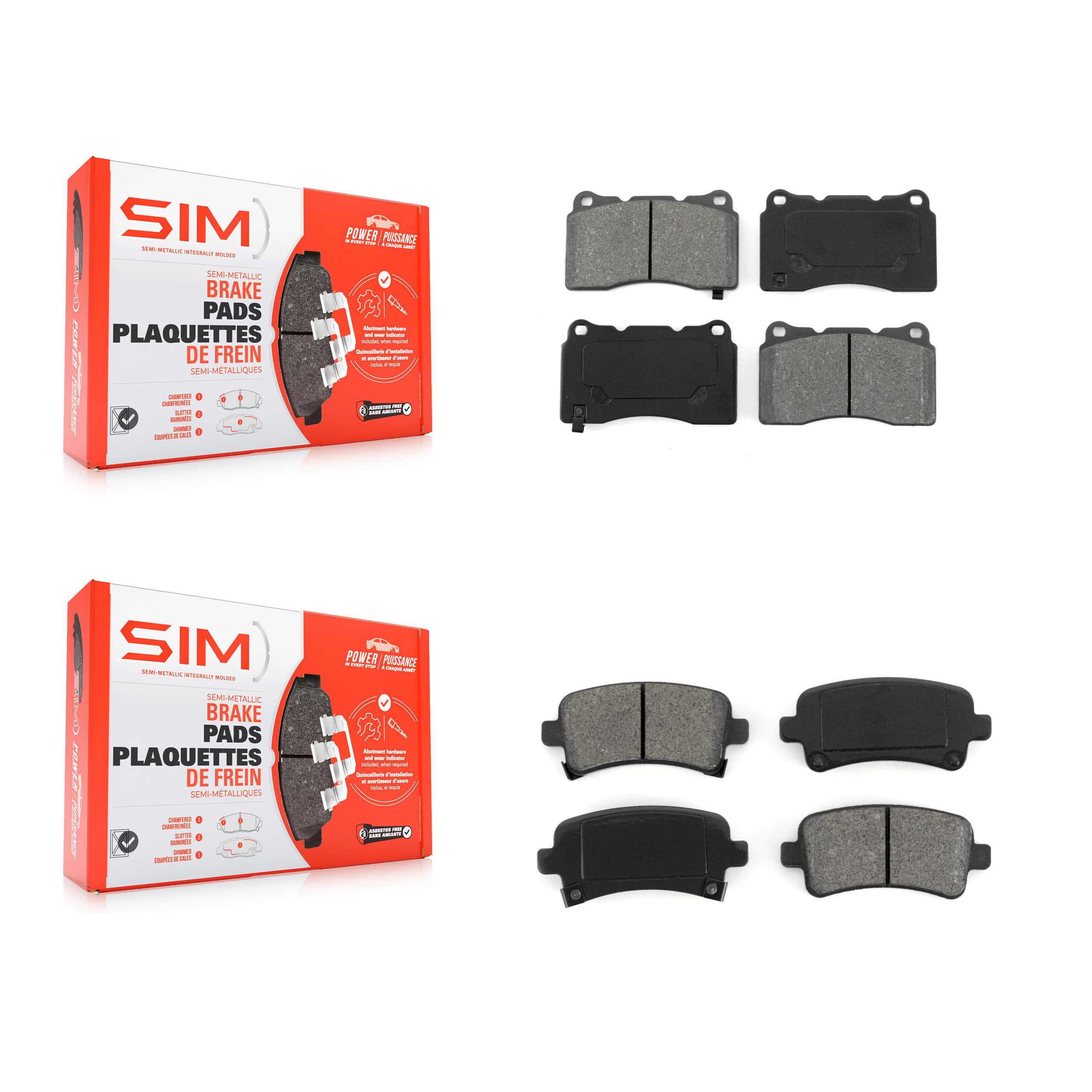 SIM - KSM-100007 - Front and Rear Disc Brake Pad Kits image 1