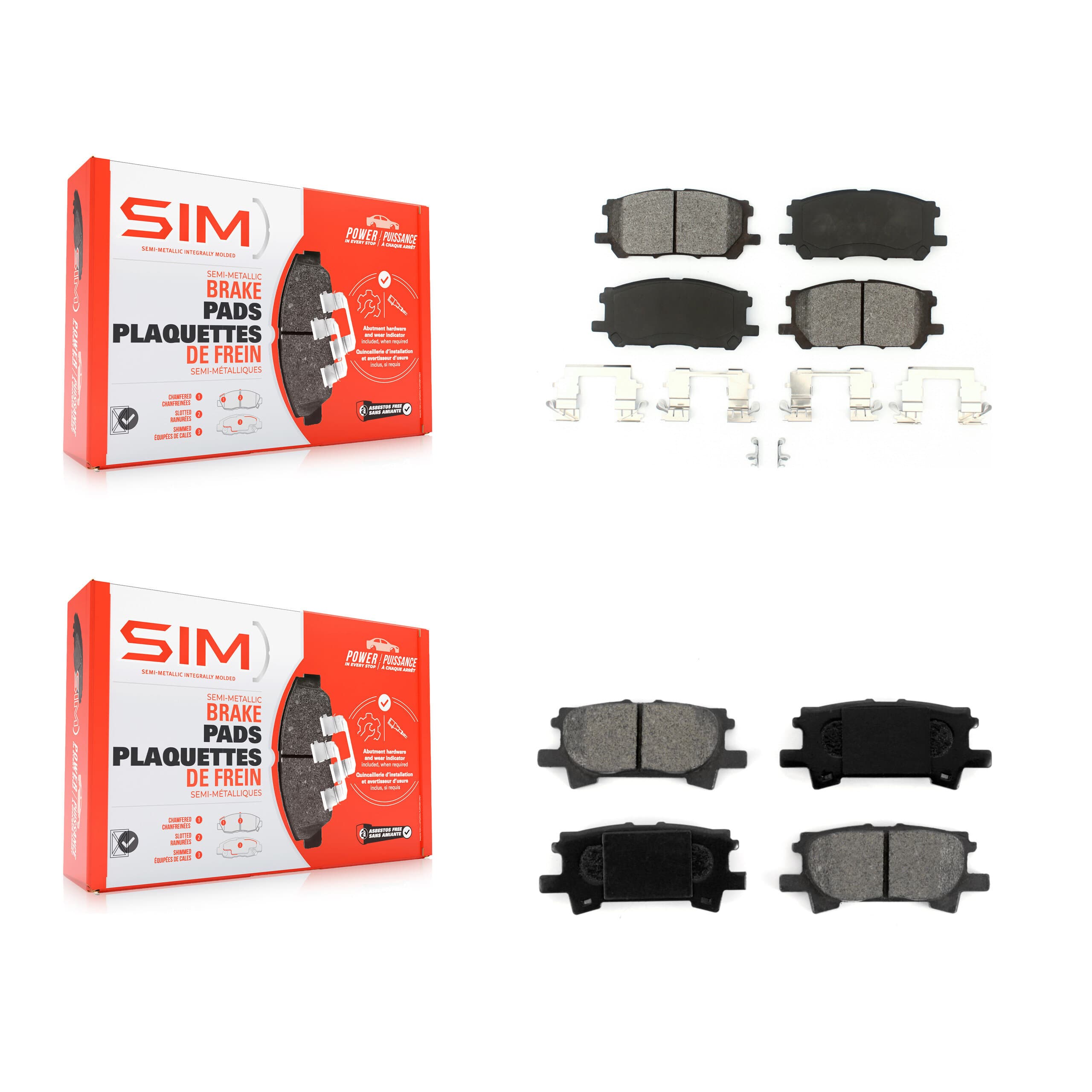 SIM - KSM-100010 - Front and Rear Disc Brake Pad Kits image 1
