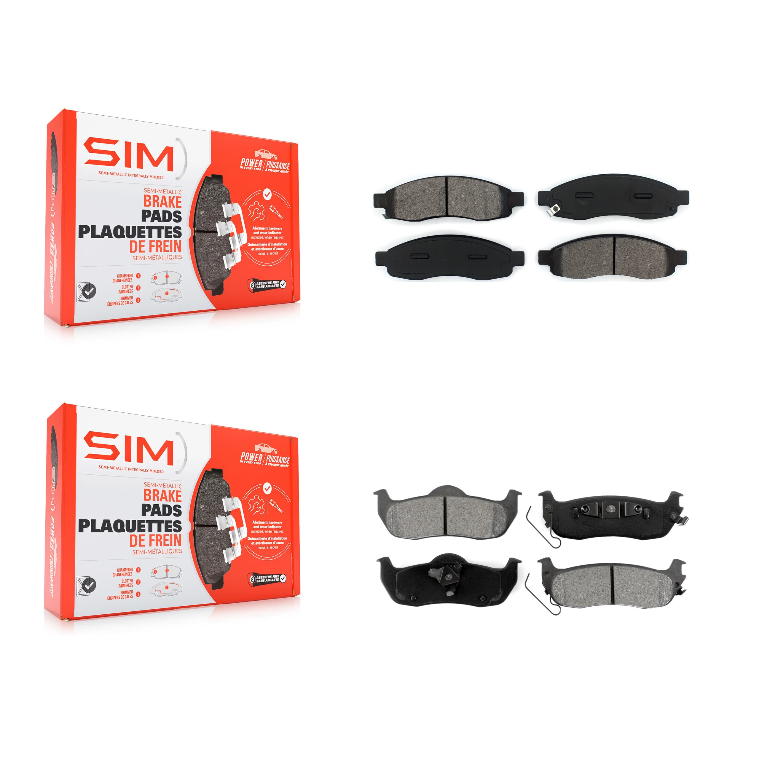 SIM - KSM-100014 - Front and Rear Disc Brake Pad Kits image 1