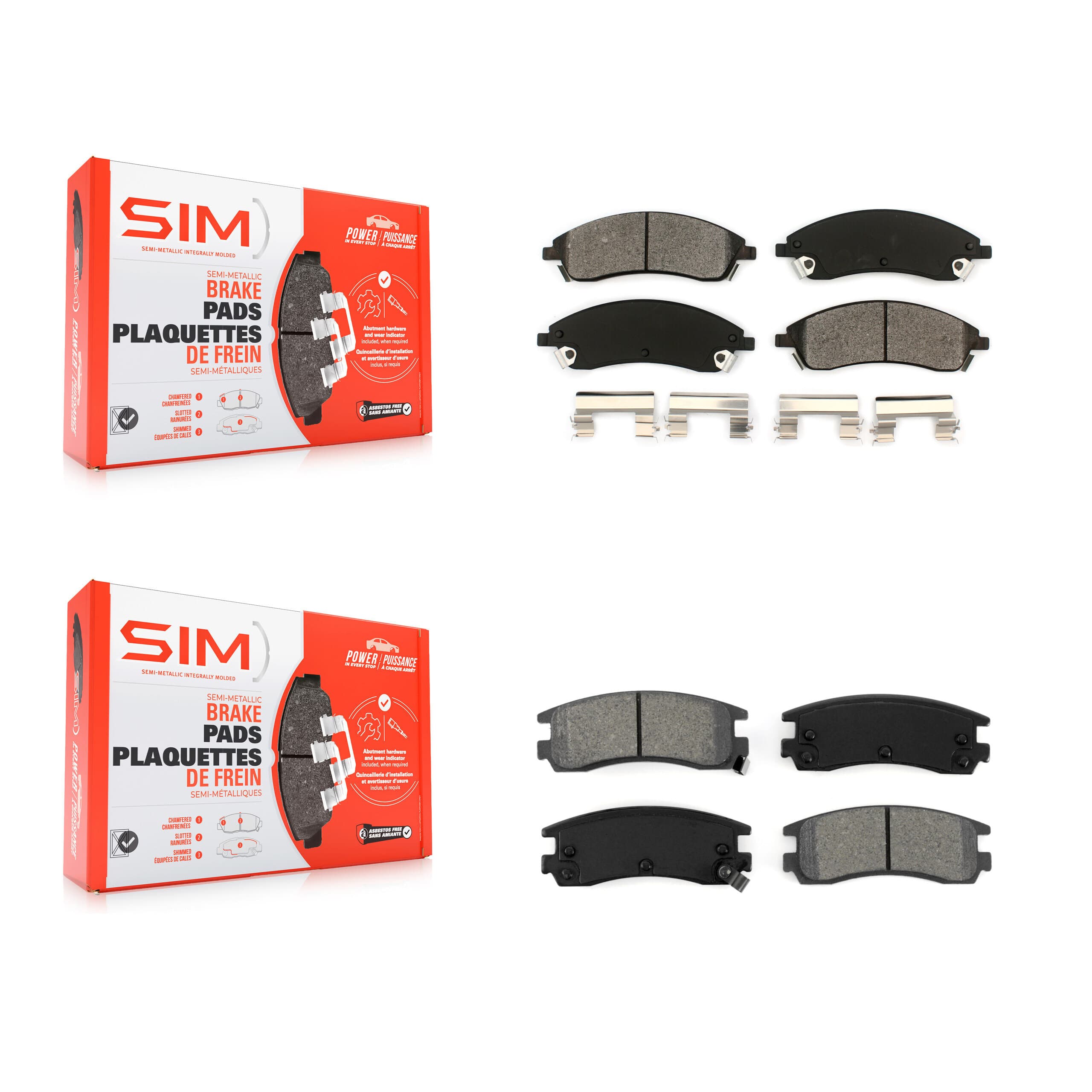 SIM - KSM-100016 - Front and Rear Disc Brake Pad Kits image 1