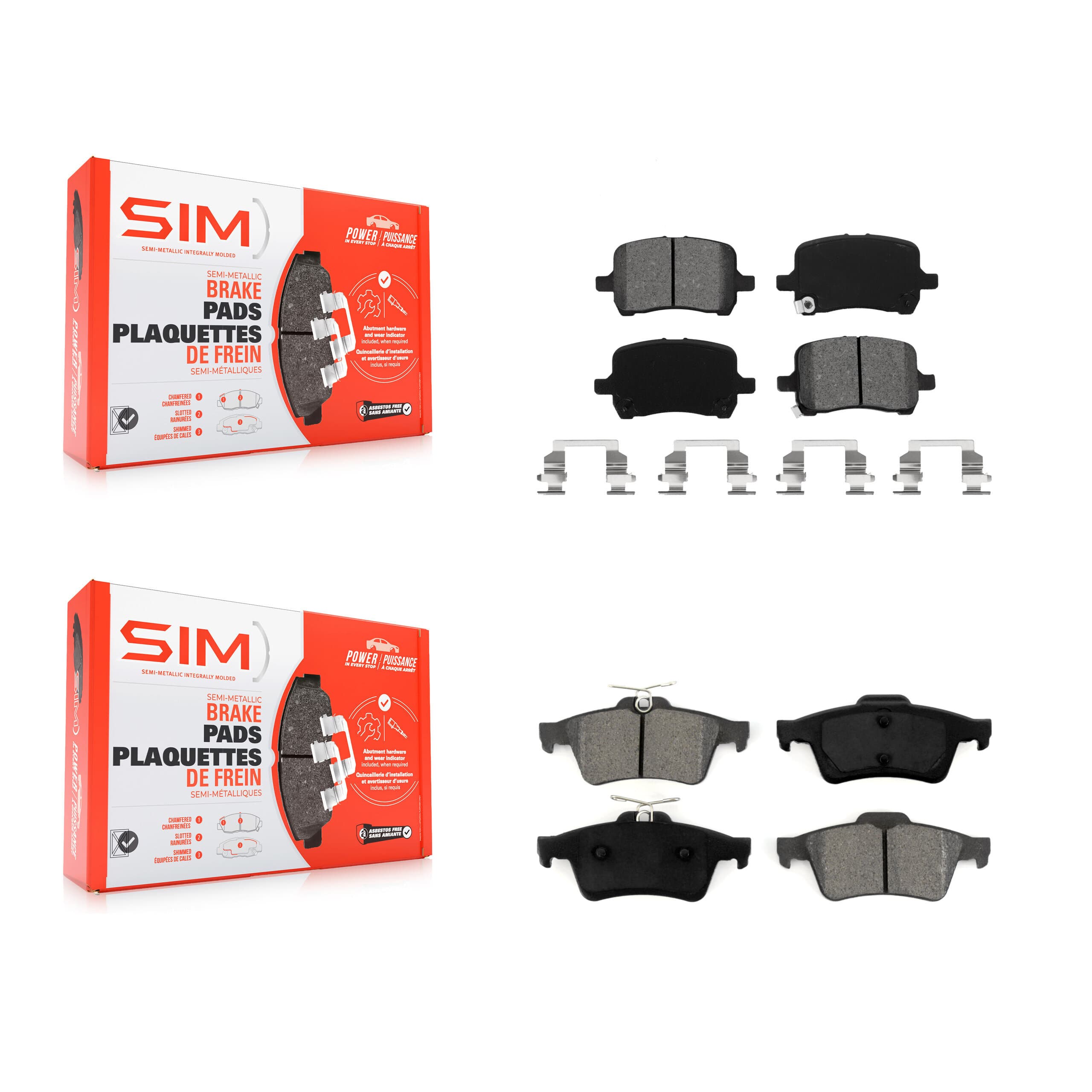 SIM - KSM-100019 - Front and Rear Disc Brake Pad Kits image 1