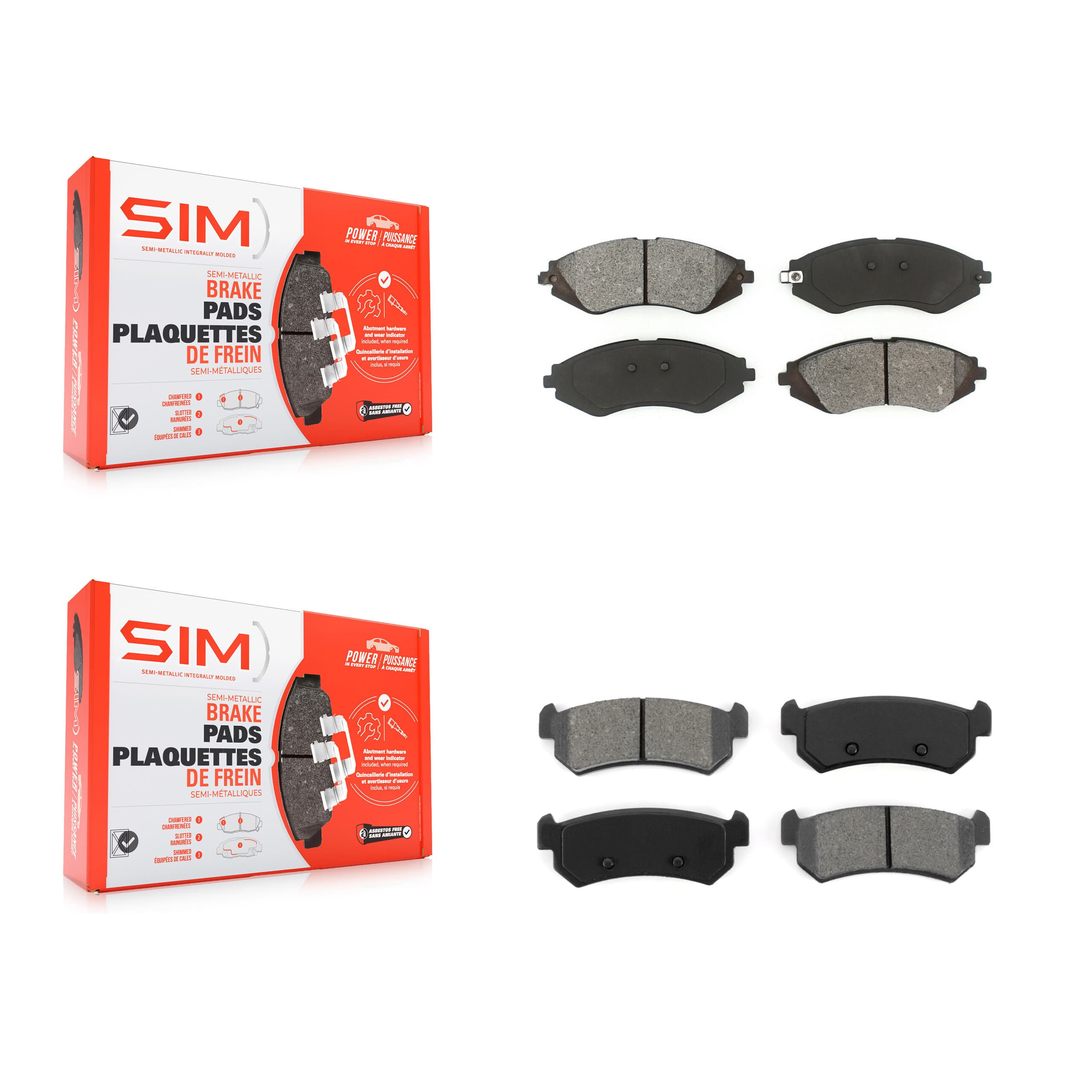 SIM - KSM-100021 - Front and Rear Disc Brake Pad Kits image 1