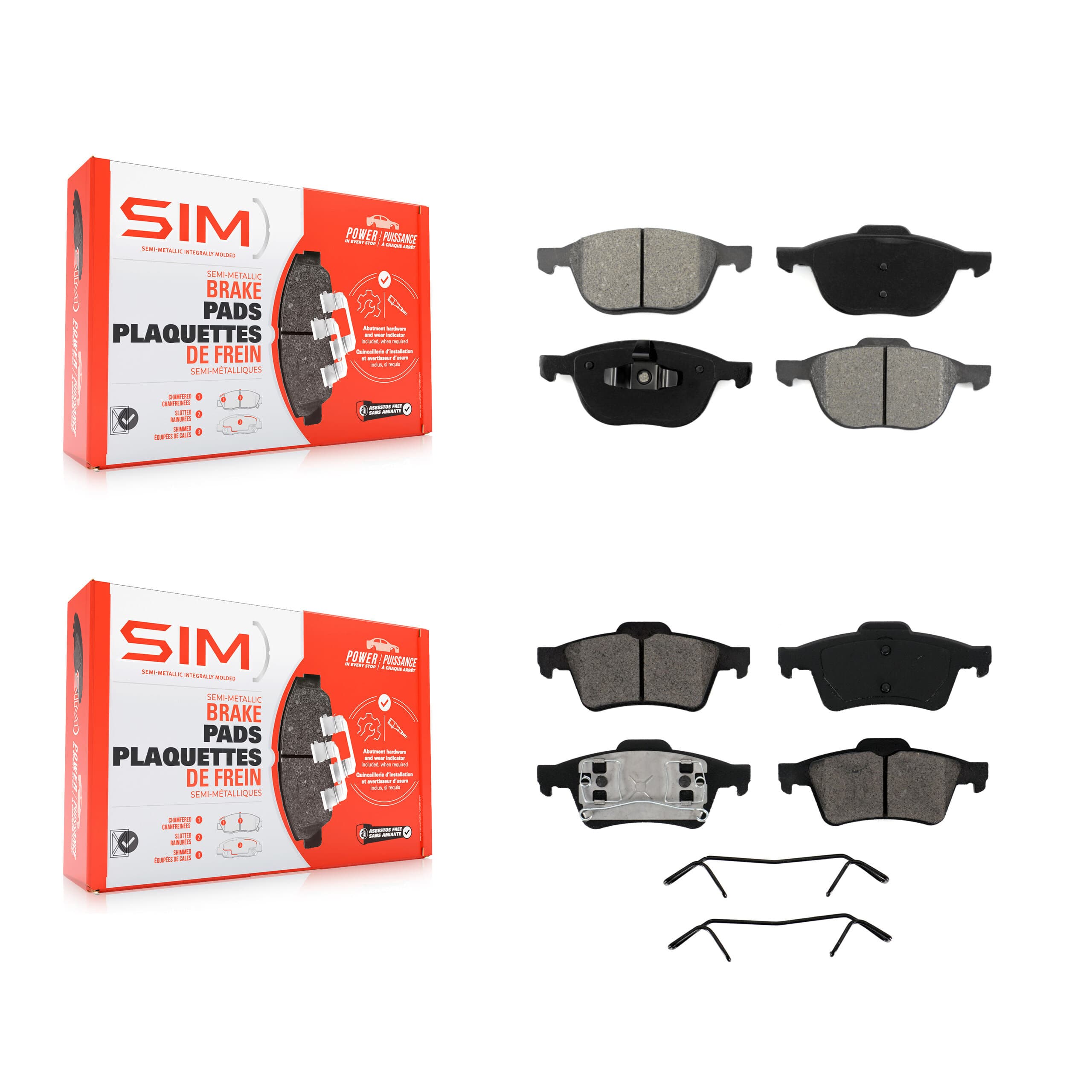 SIM - KSM-100025 - Front and Rear Disc Brake Pad Kits image 1