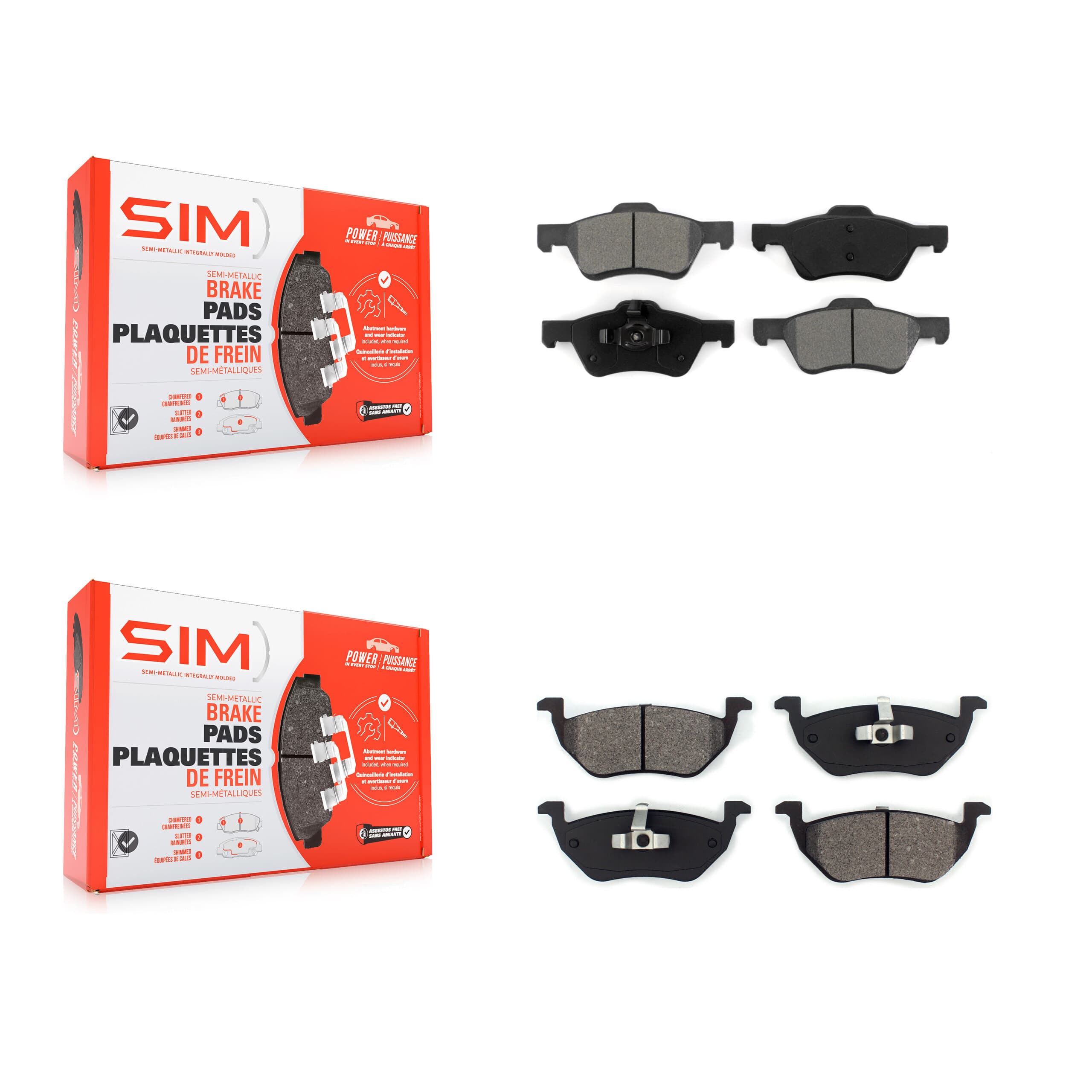 SIM - KSM-100026 - Front and Rear Disc Brake Pad Kits image 1