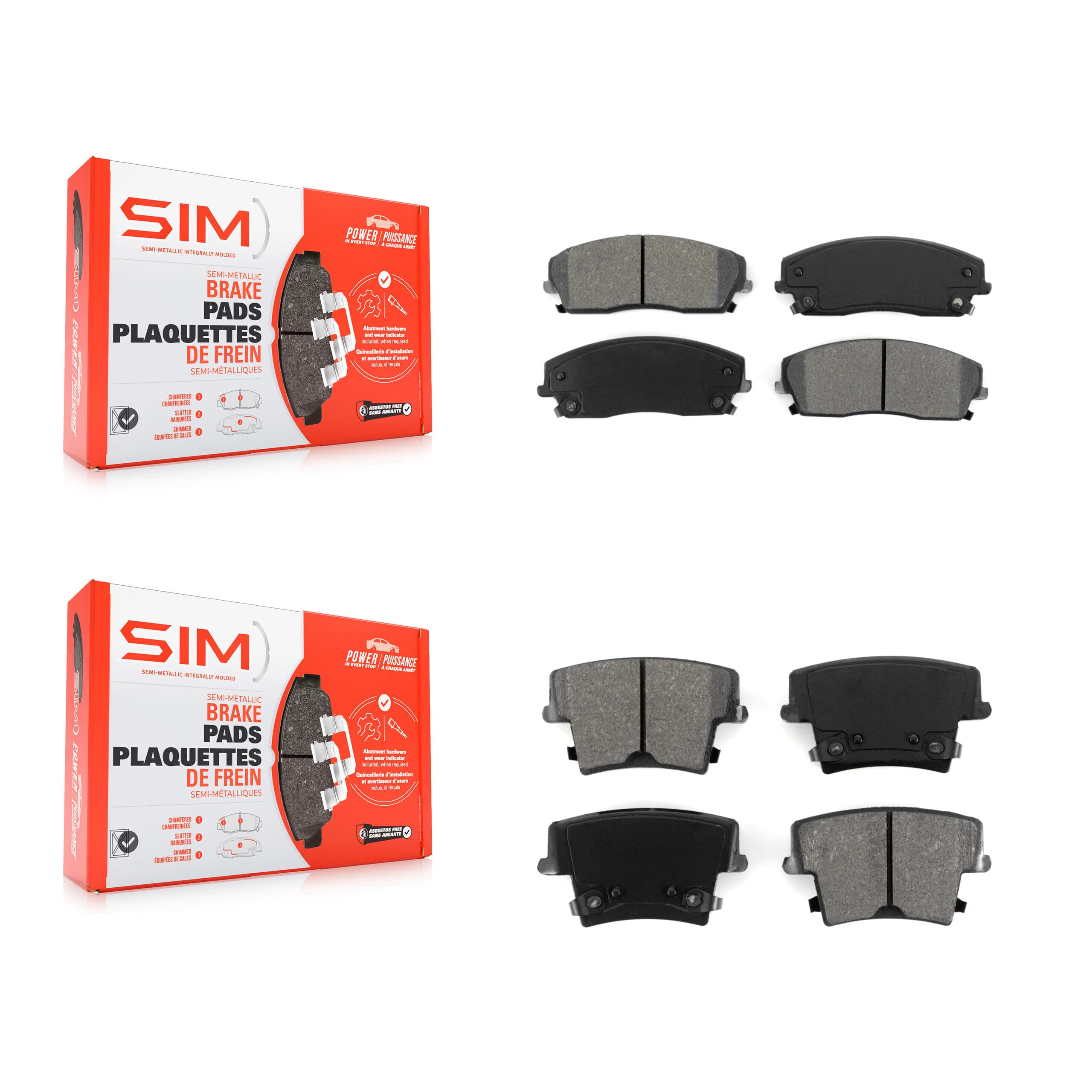 SIM - KSM-100028 - Front and Rear Disc Brake Pad Kits image 1