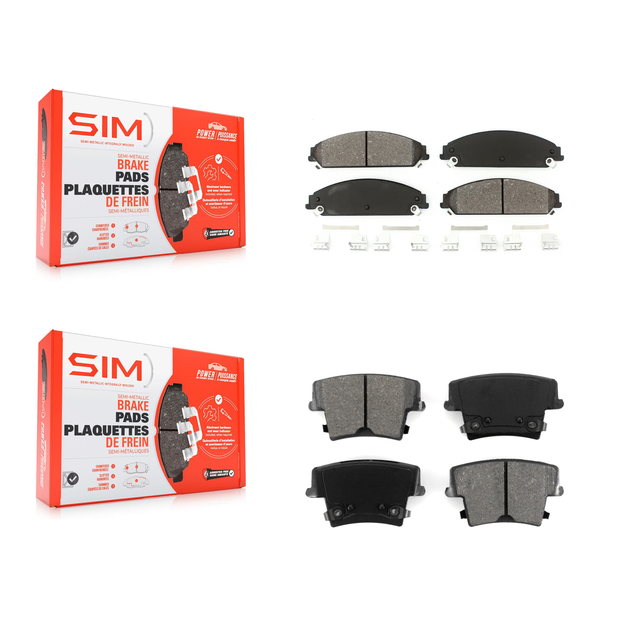SIM - KSM-100029 - Front and Rear Disc Brake Pad Kits image 1