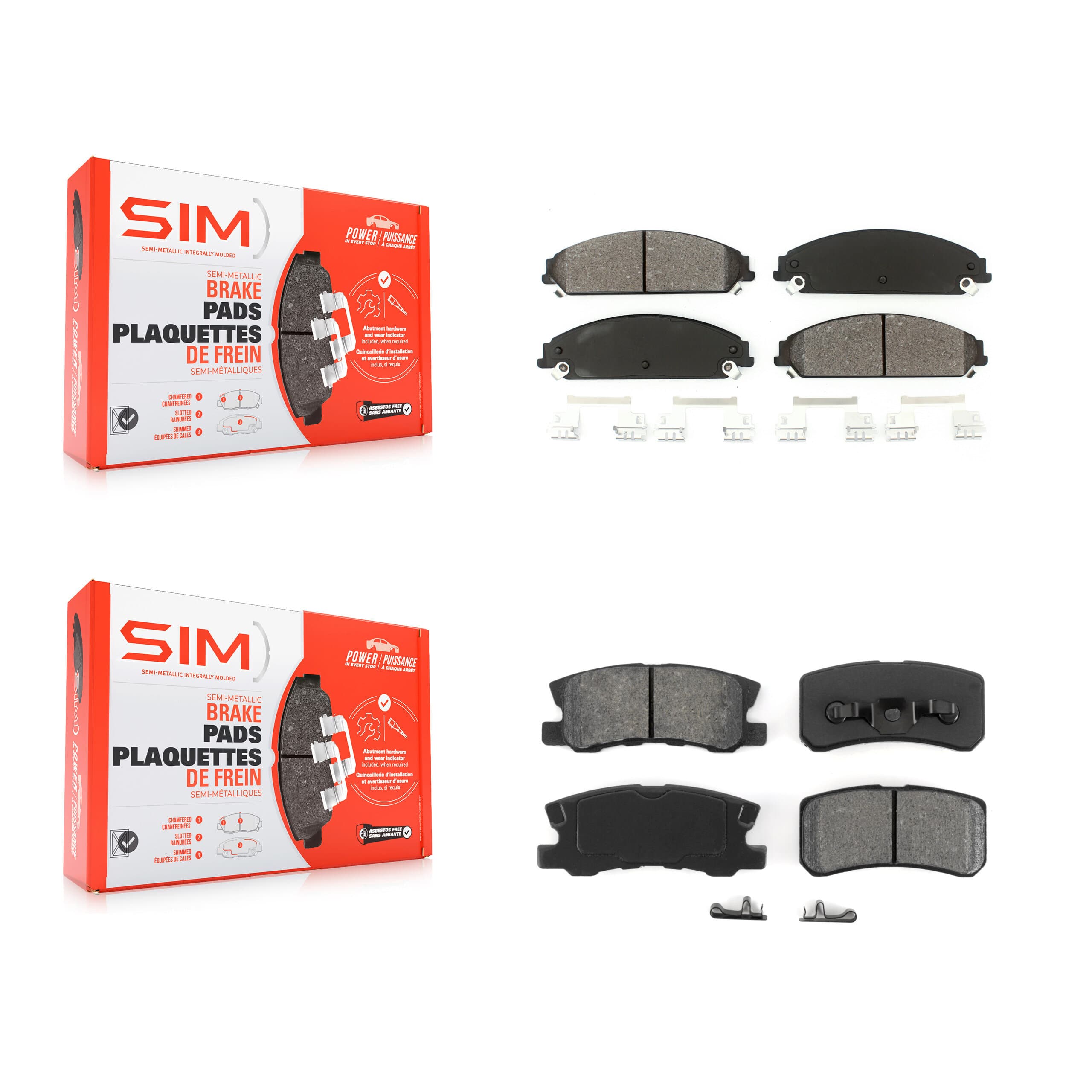 SIM - KSM-100030 - Front and Rear Disc Brake Pad Kits image 1