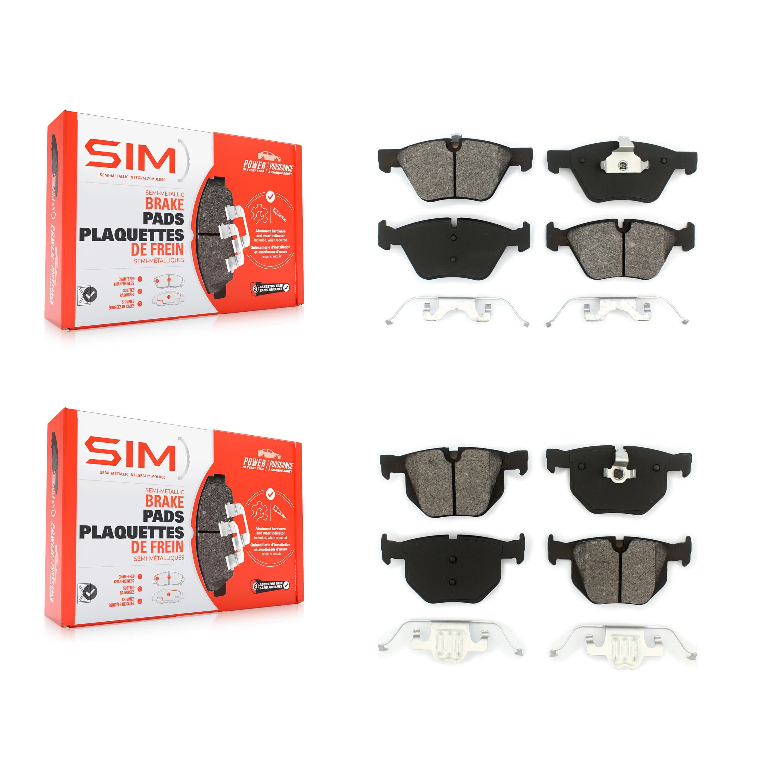SIM - KSM-100031 - Front and Rear Disc Brake Pad Kits image 1