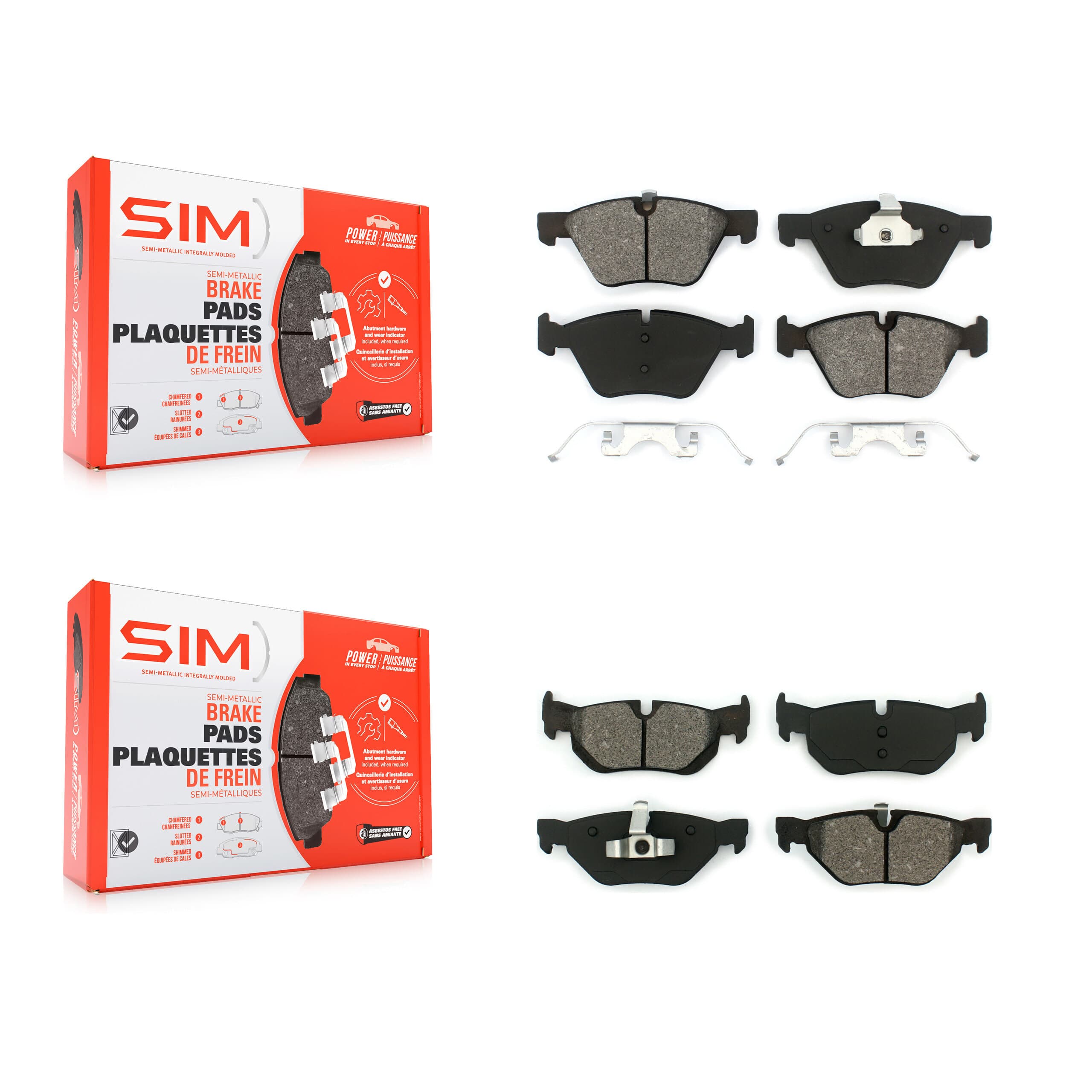 SIM - KSM-100033 - Front and Rear Disc Brake Pad Kits image 1