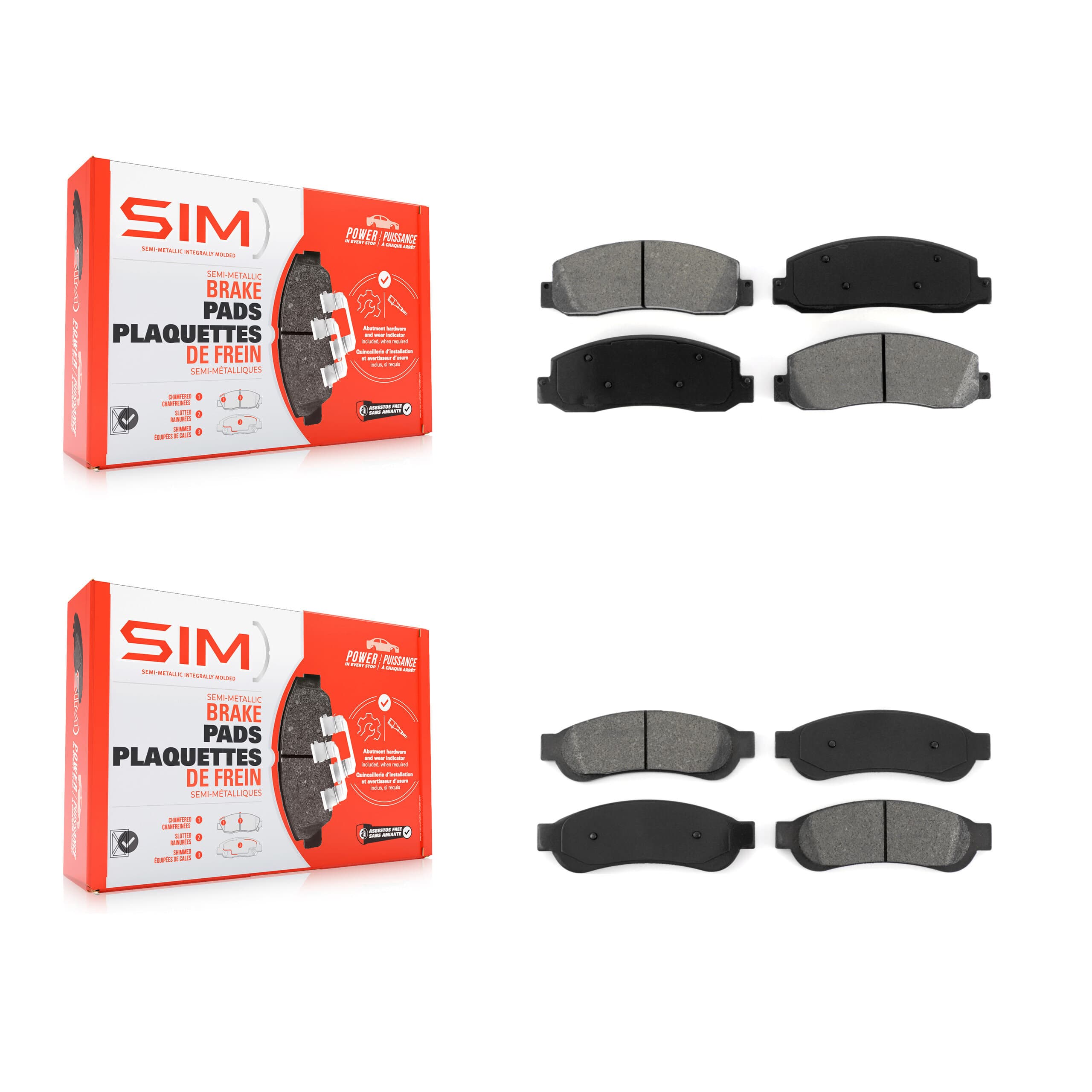 SIM - KSM-100038 - Front and Rear Disc Brake Pad Kits image 1