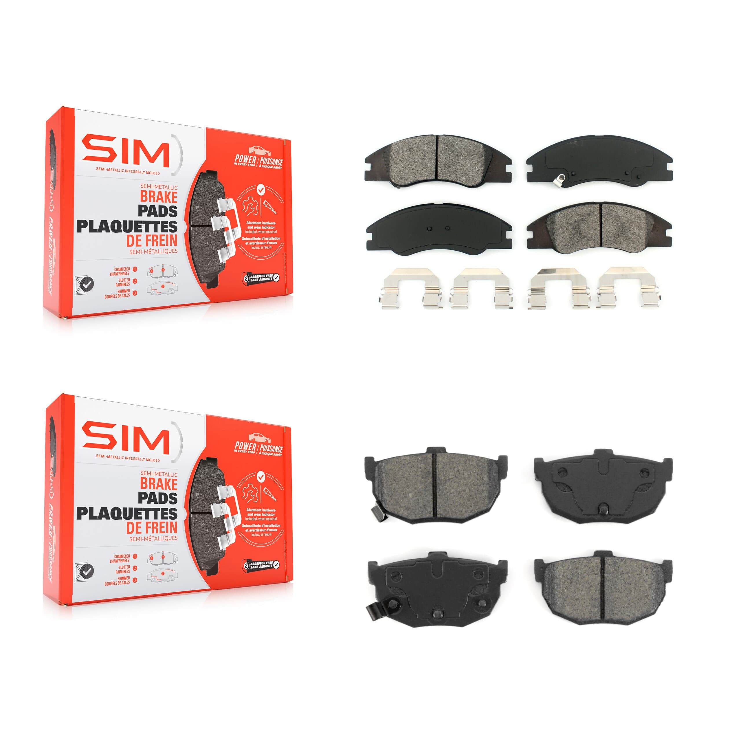 SIM - KSM-100040 - Front and Rear Disc Brake Pad Kits image 1