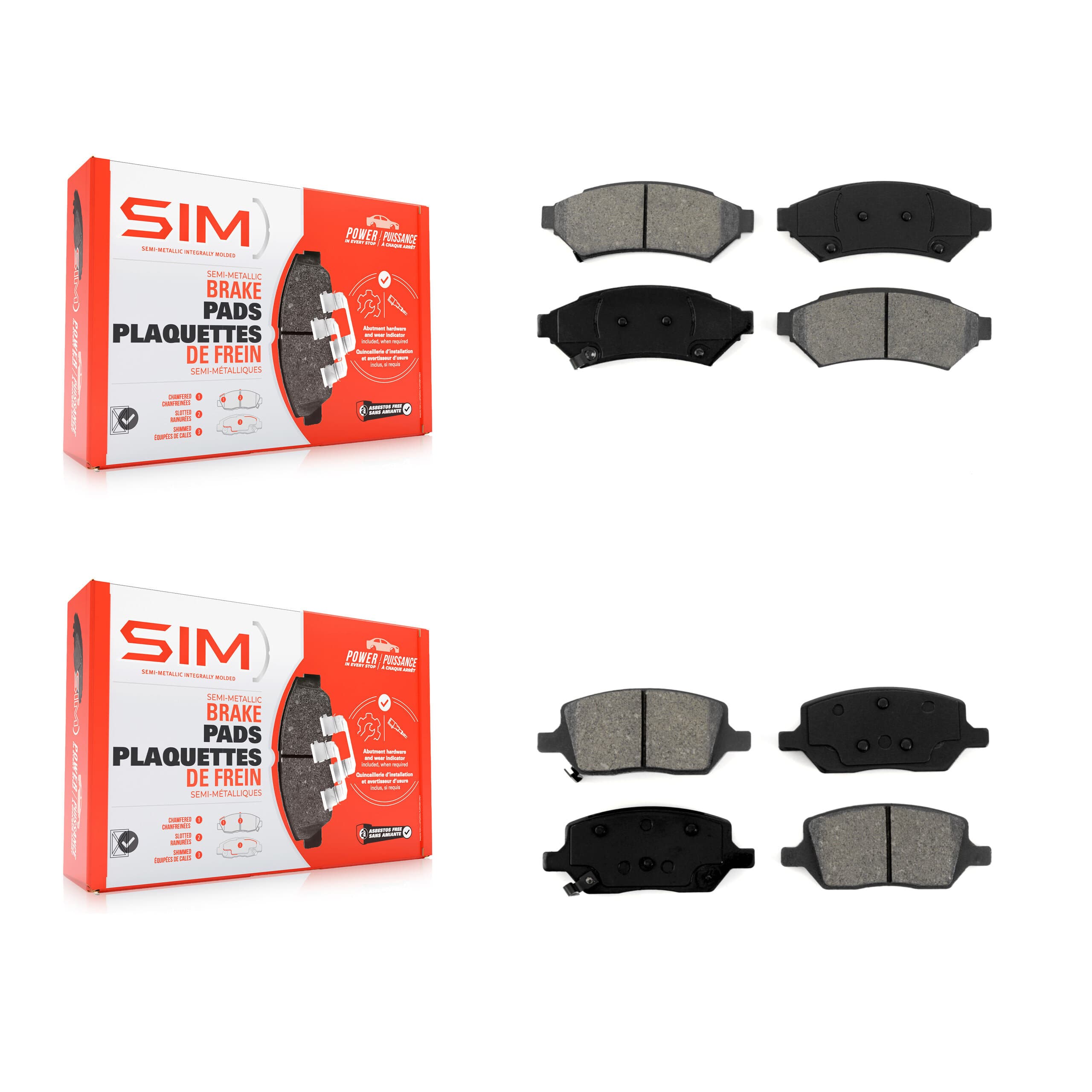 SIM - KSM-100041 - Front and Rear Disc Brake Pad Kits image 1