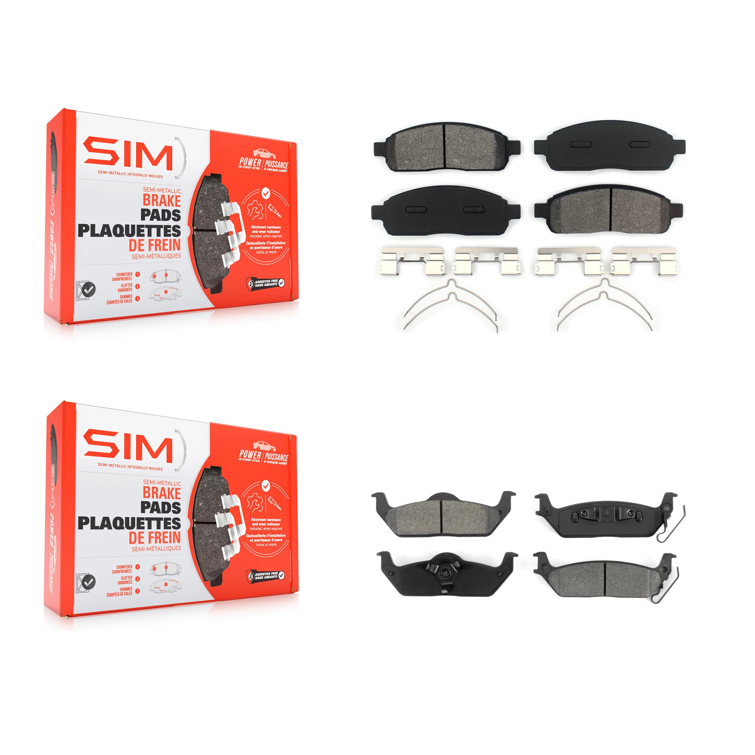 SIM - KSM-100047 - Front and Rear Disc Brake Pad Kits image 1