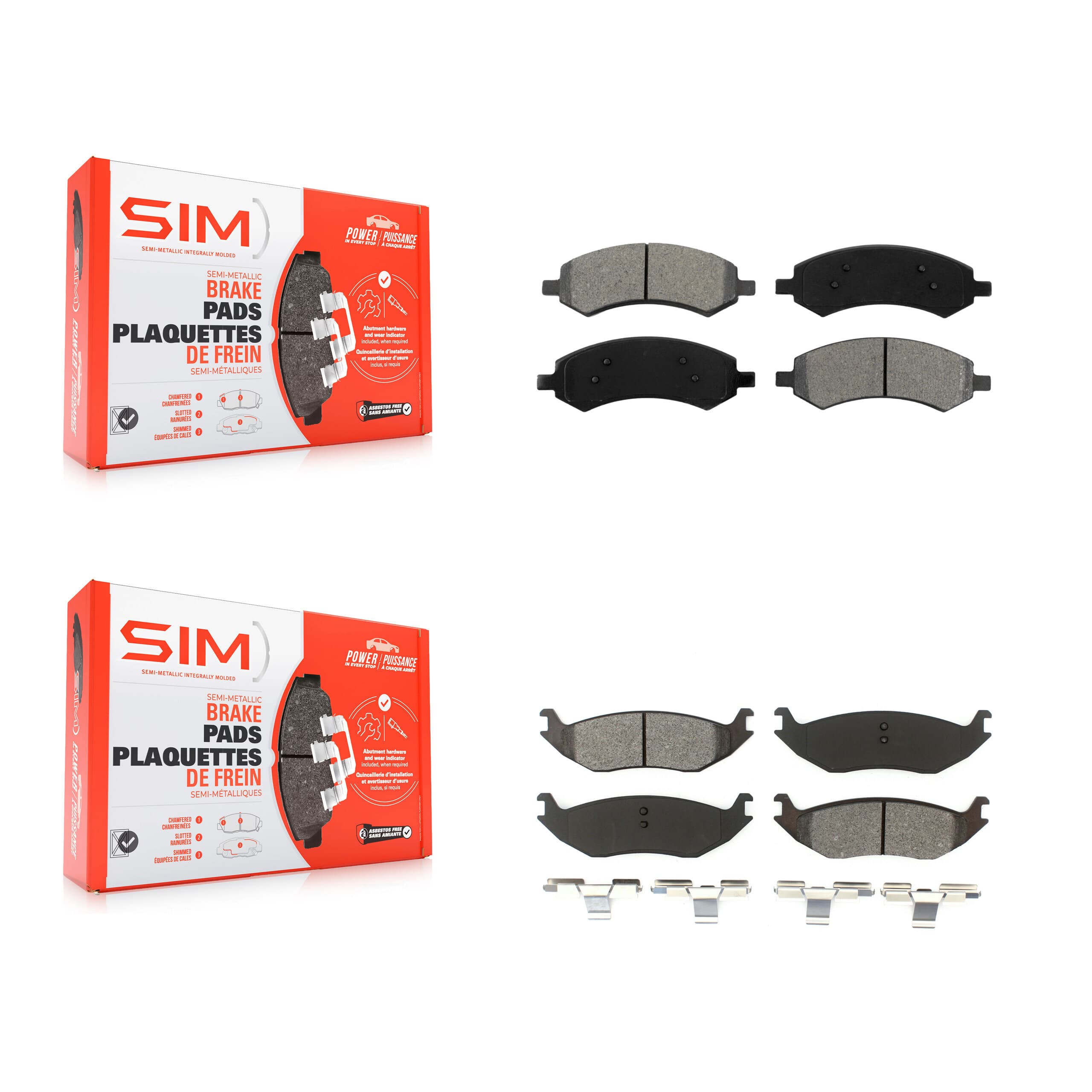 SIM - KSM-100048 - Front and Rear Disc Brake Pad Kits image 1