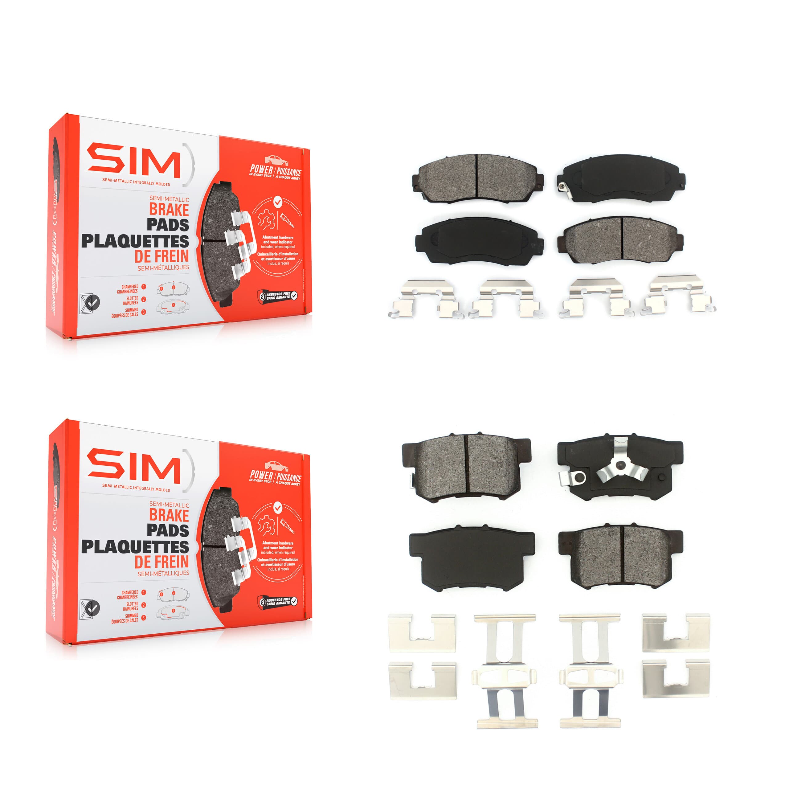 SIM - KSM-100049 - Front and Rear Disc Brake Pad Kits image 1