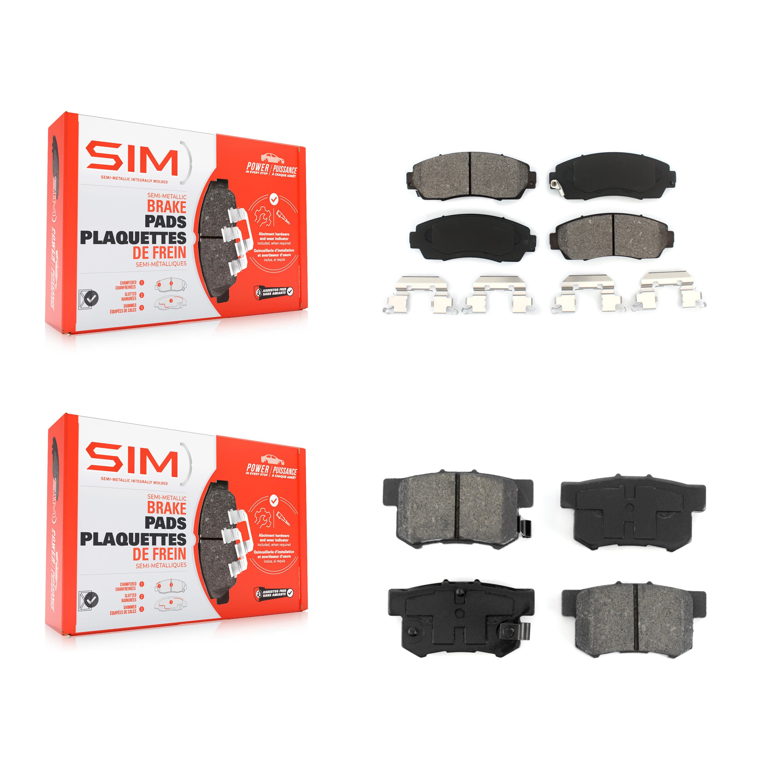 SIM - KSM-100051 - Front and Rear Disc Brake Pad Kits image 1