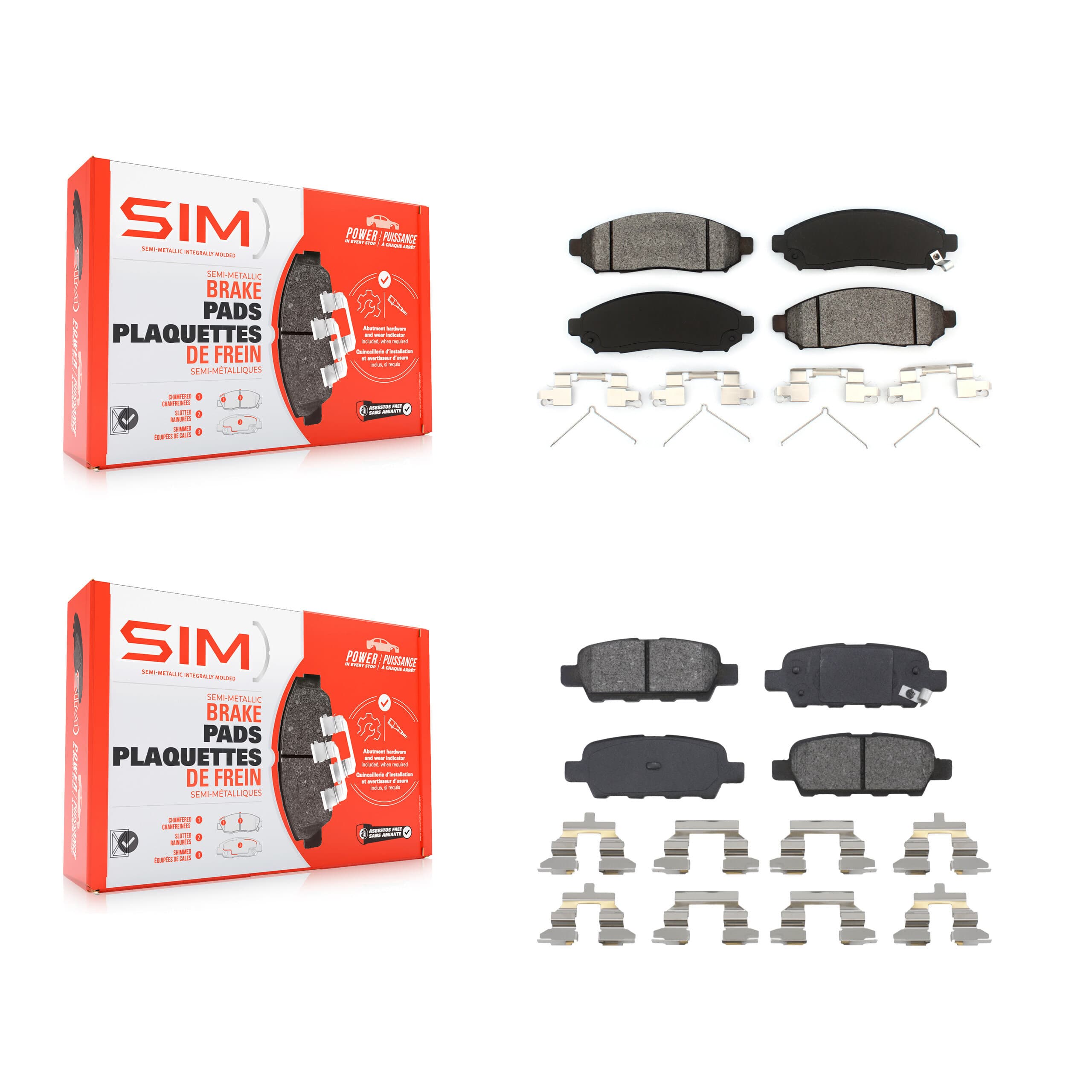 SIM - KSM-100055 - Front and Rear Disc Brake Pad Kits image 1