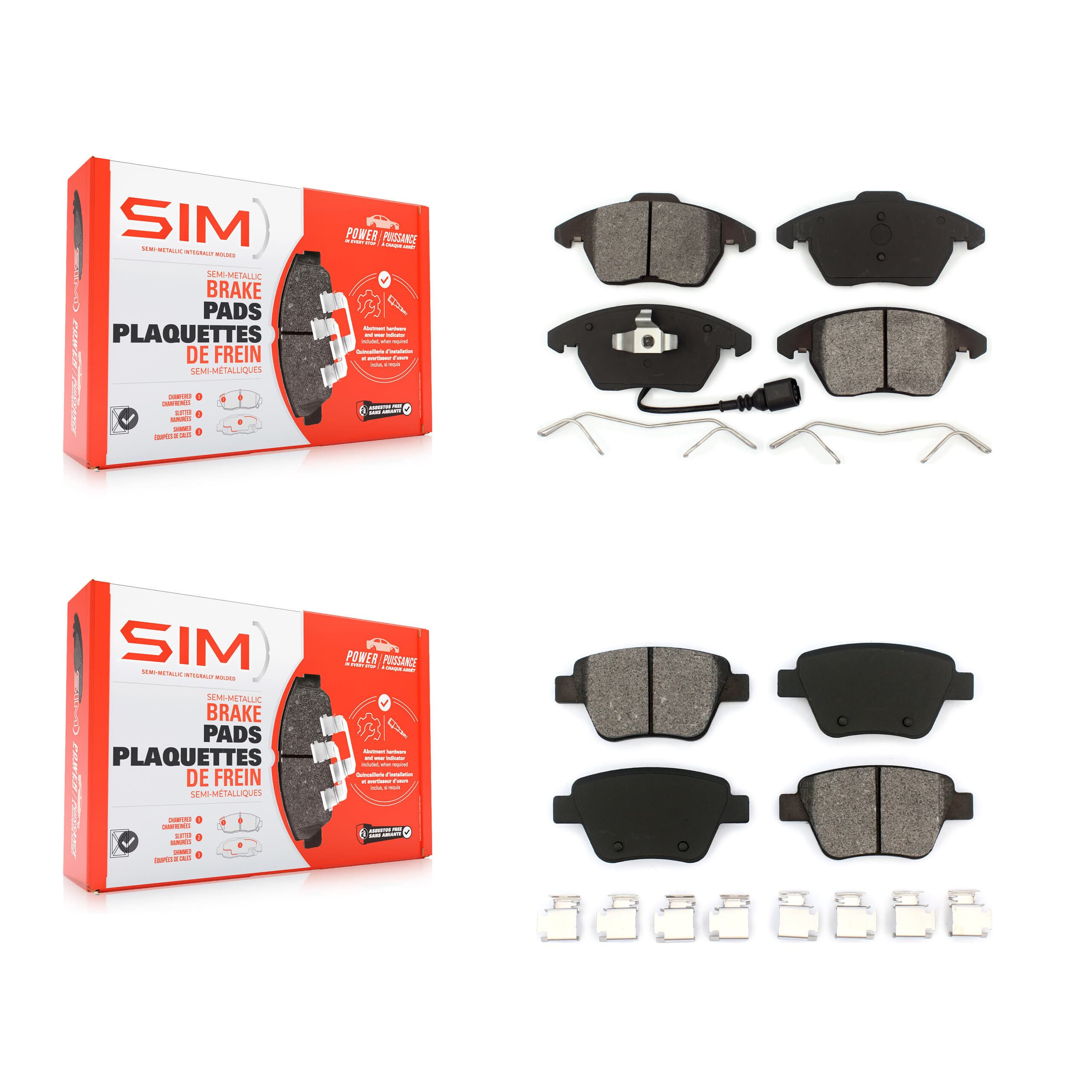 SIM - KSM-100057 - Front and Rear Disc Brake Pad Kits image 1