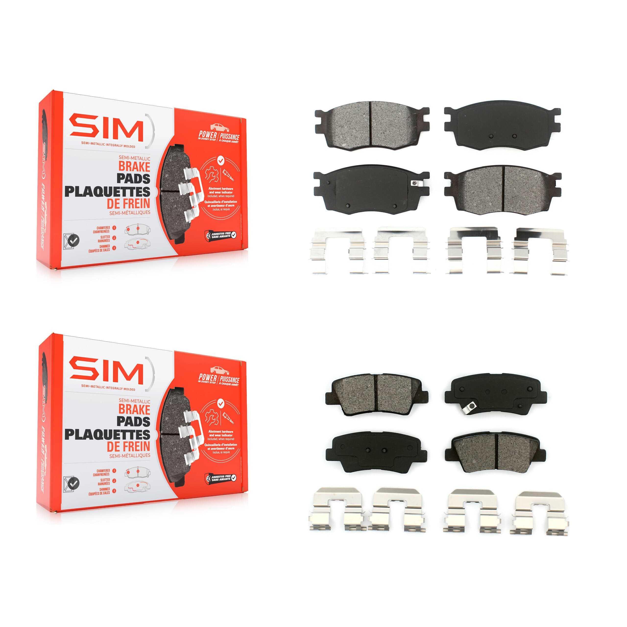 SIM - KSM-100066 - Front and Rear Disc Brake Pad Kits image 1