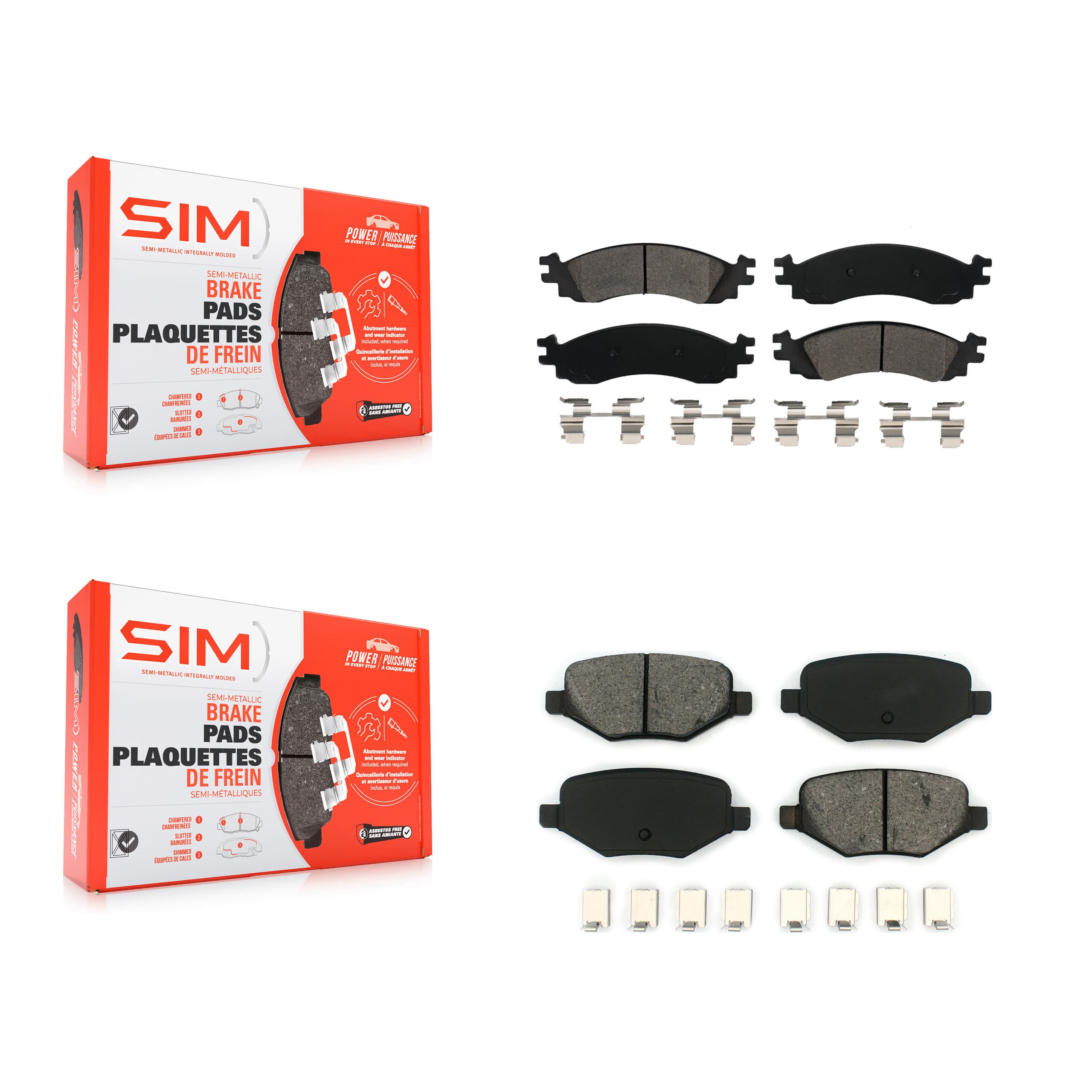 SIM - KSM-100067 - Front and Rear Disc Brake Pad Kits image 1