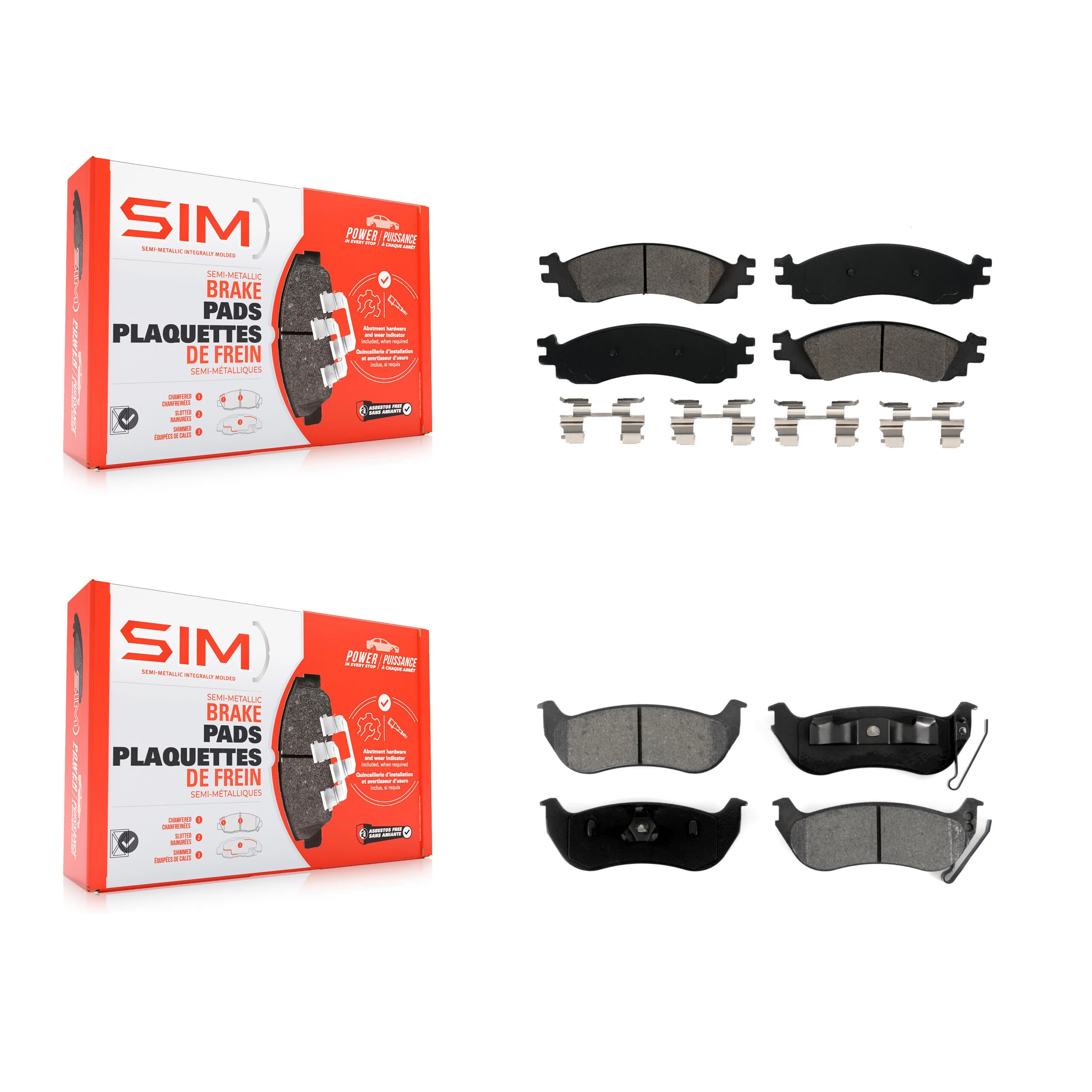 SIM - KSM-100068 - Front and Rear Disc Brake Pad Kits image 1