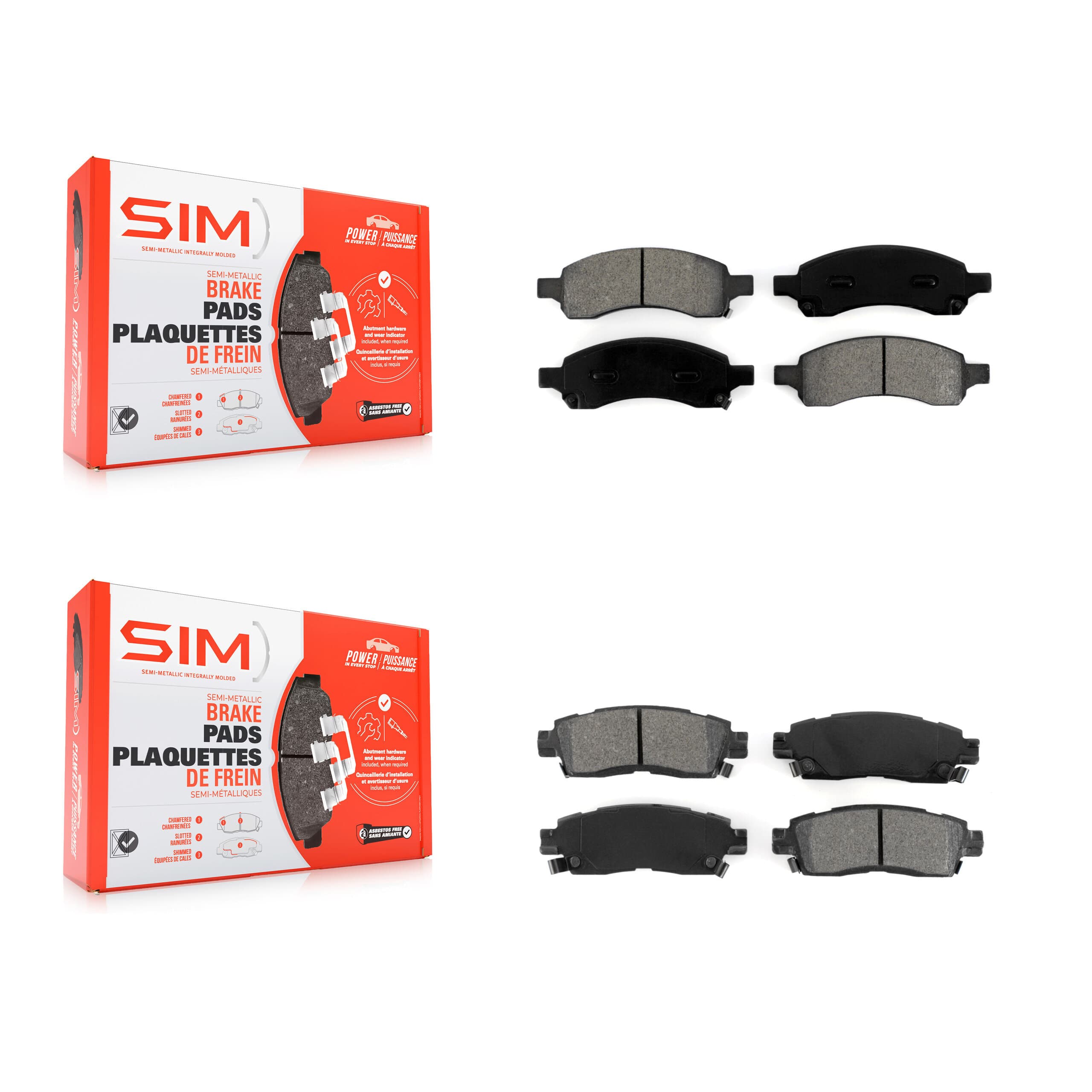 SIM - KSM-100074 - Front and Rear Disc Brake Pad Kits image 1
