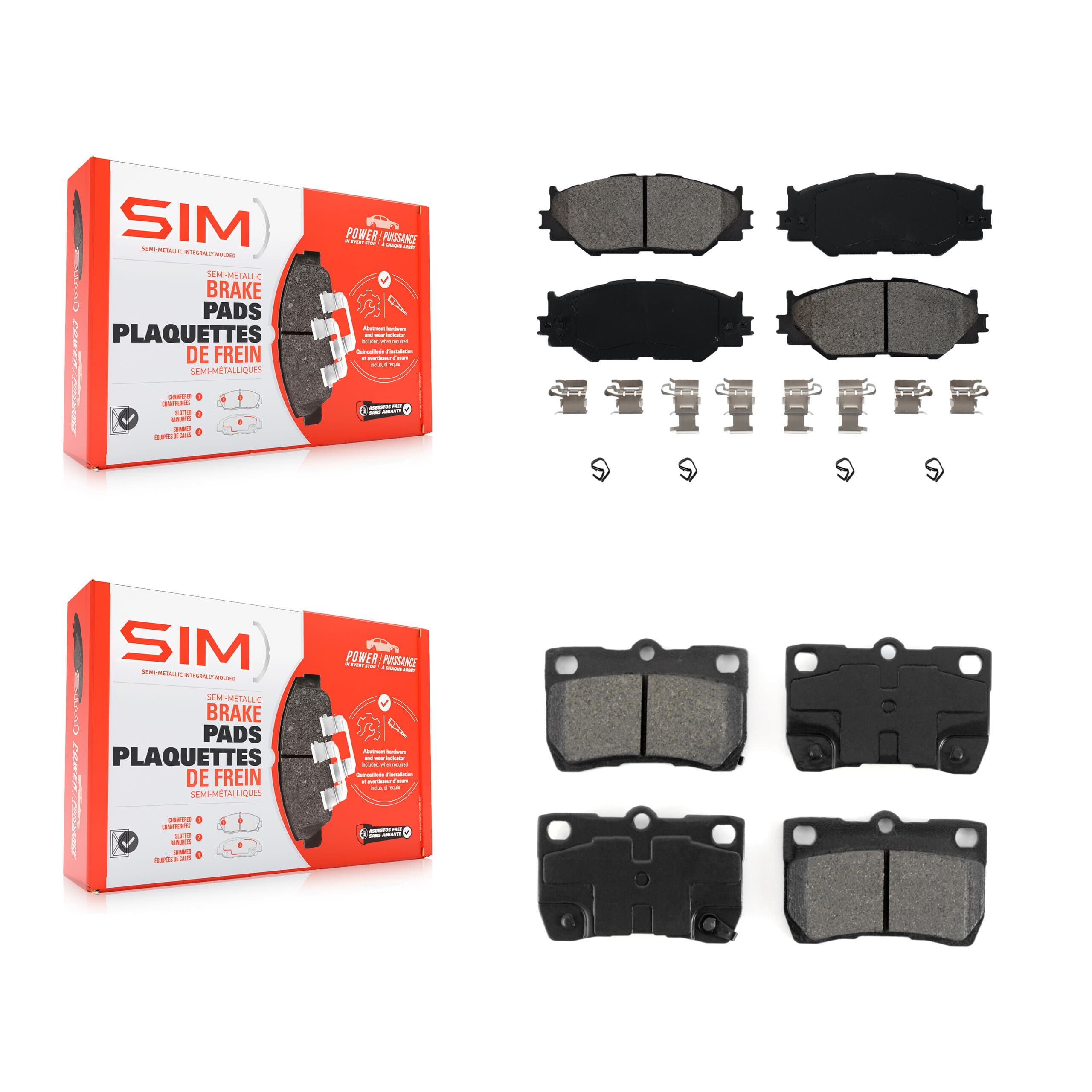 SIM - KSM-100075 - Front and Rear Disc Brake Pad Kits image 1