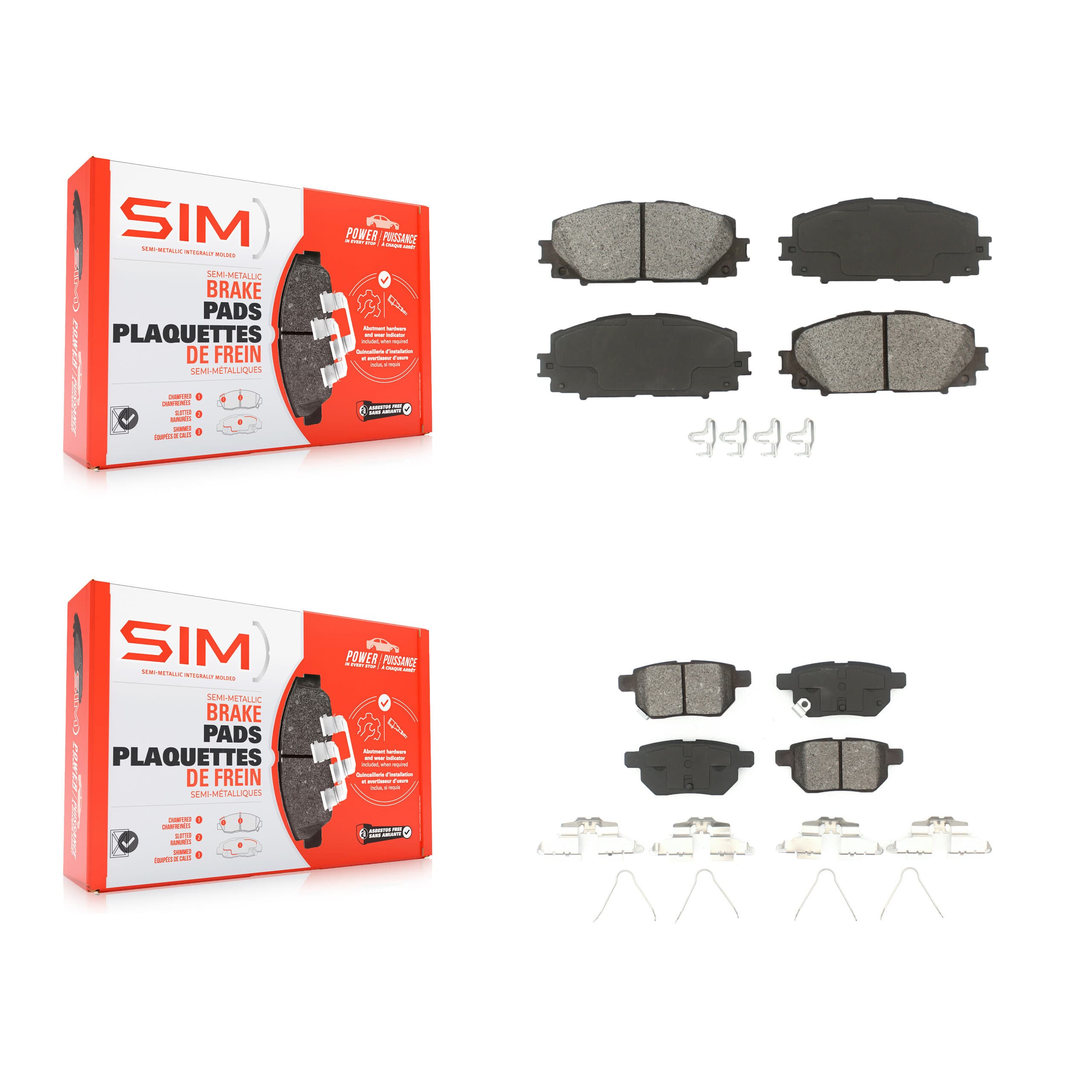 SIM - KSM-100077 - Front and Rear Disc Brake Pad Kits image 1
