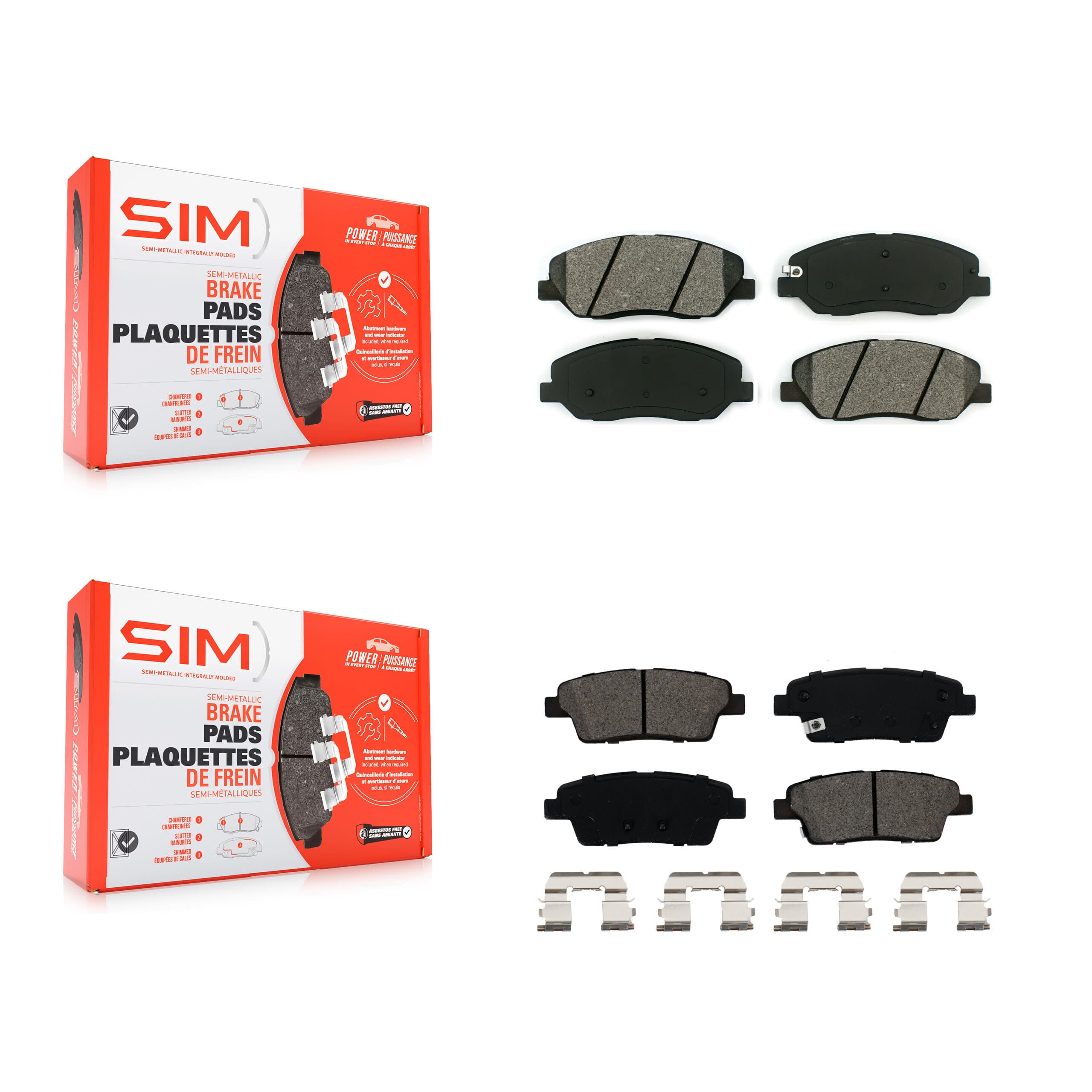 SIM - KSM-100082 - Front and Rear Disc Brake Pad Kits image 1